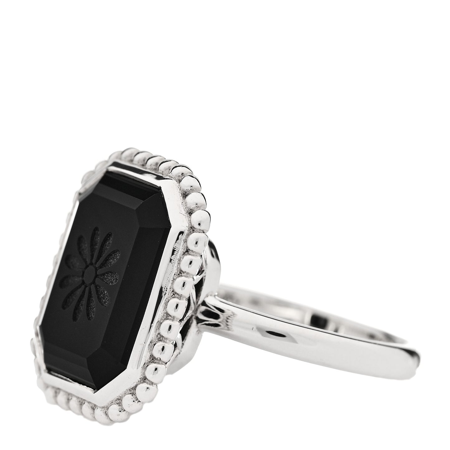 Sterling Silver Black Onyx Ziegfeld Daisy Ring 55 7.25