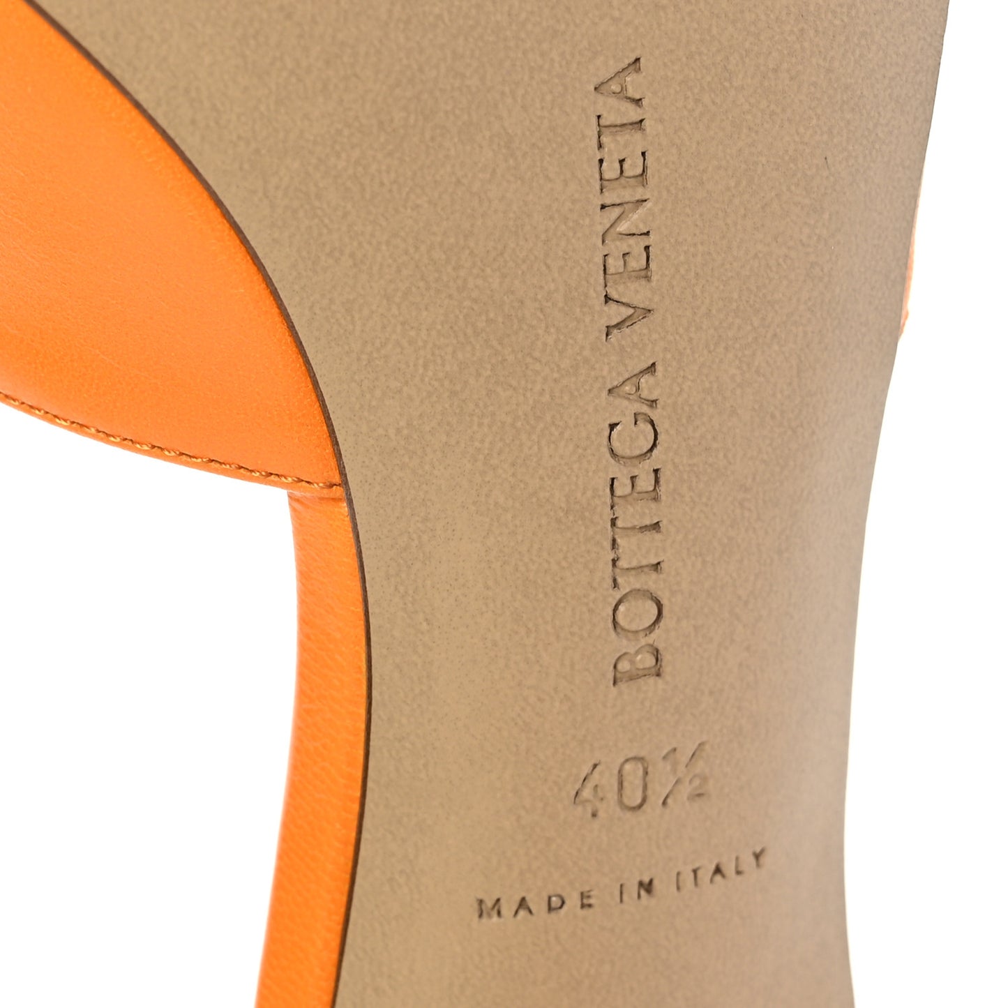 Lambskin Stretch 90mm Mule Sandals 40.5 Tangerine