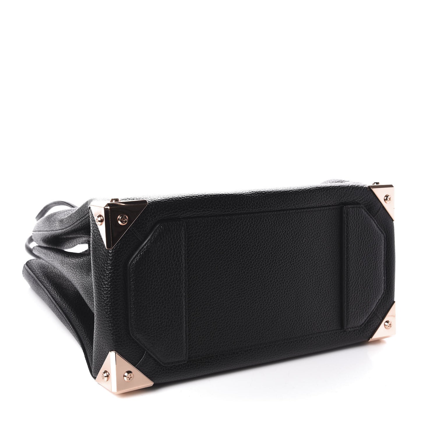 Pebbled Calfskin Large Prisma Skeletal Tote Black Rose Gold Hardware