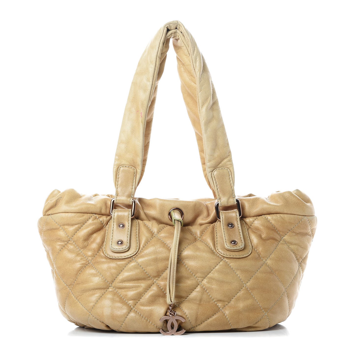 Lambskin Quilted Cloudy Bundle East West Tote Light Beige