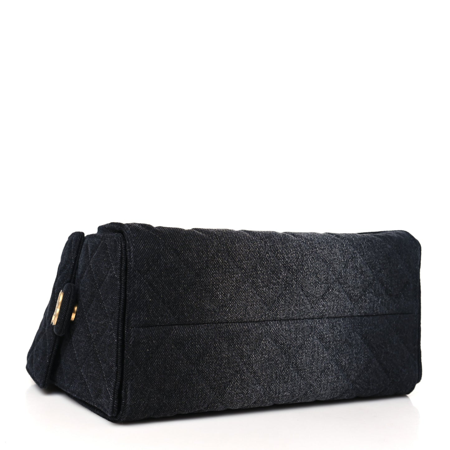 Washed Denim Quilted Small Chanel 25 Handbag Black