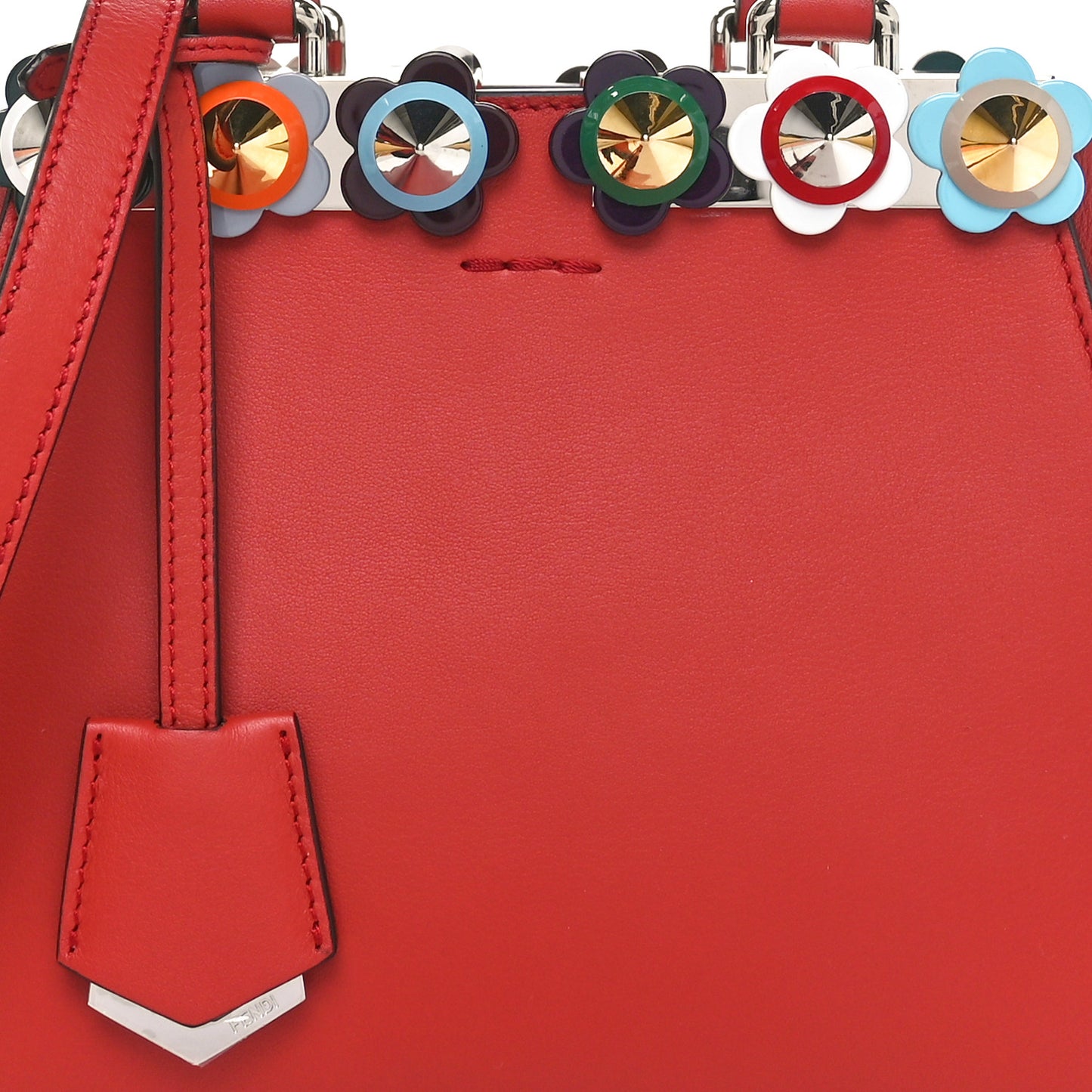 Vitello Dolce Plexiglass Flowerland Studded Mini 3Jours Tote Bloody Mary Multicolor