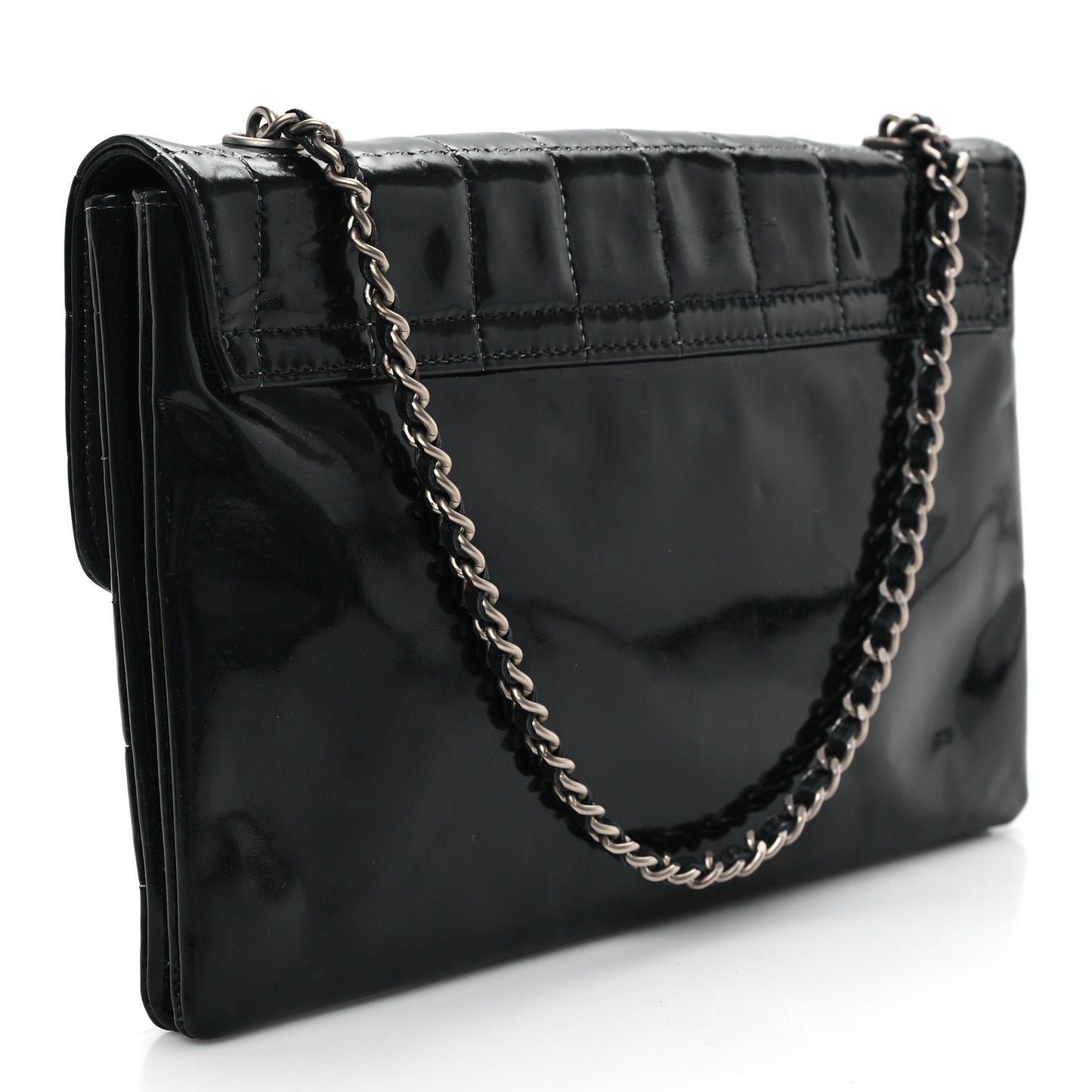 Patent Chocolate Bar Reissue Single Flap Black