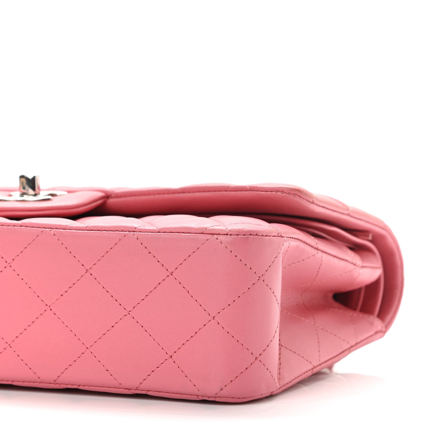 Lambskin Quilted Medium Double Flap Pink