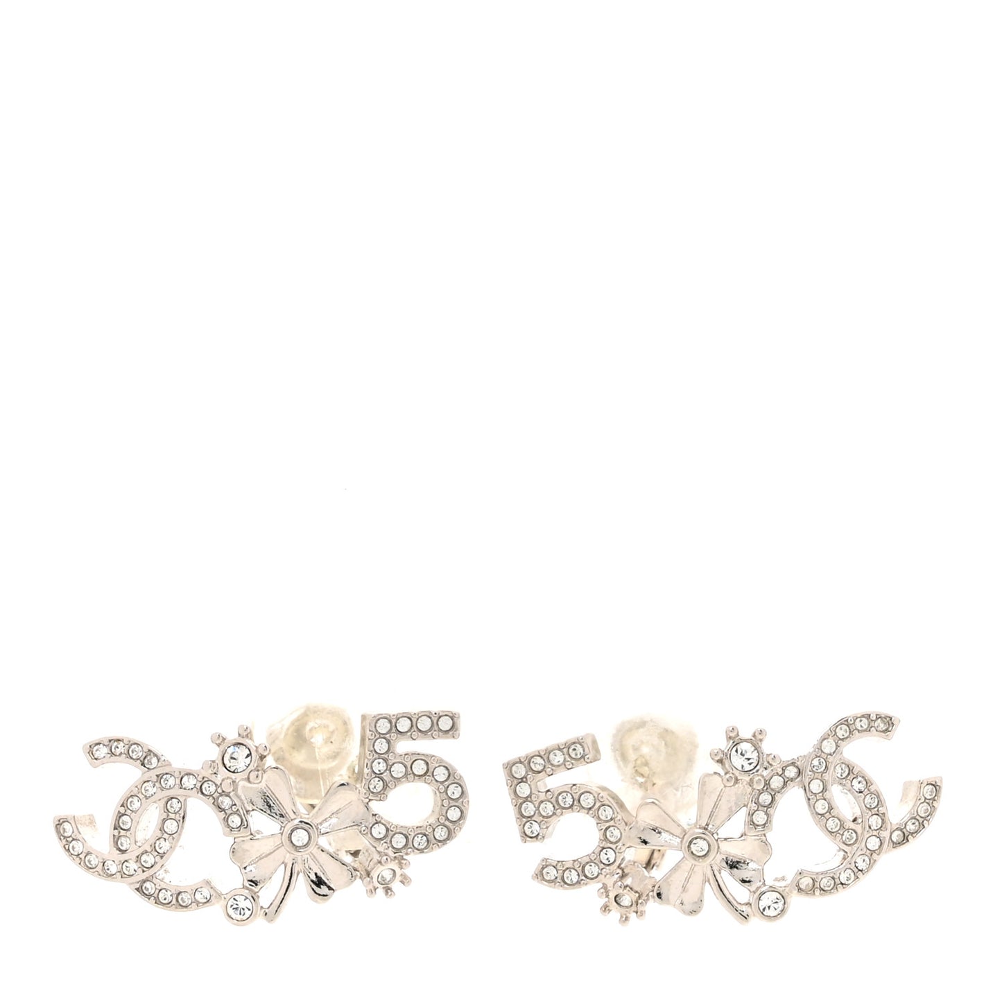 Crystal Star 5 CC Earrings Silver
