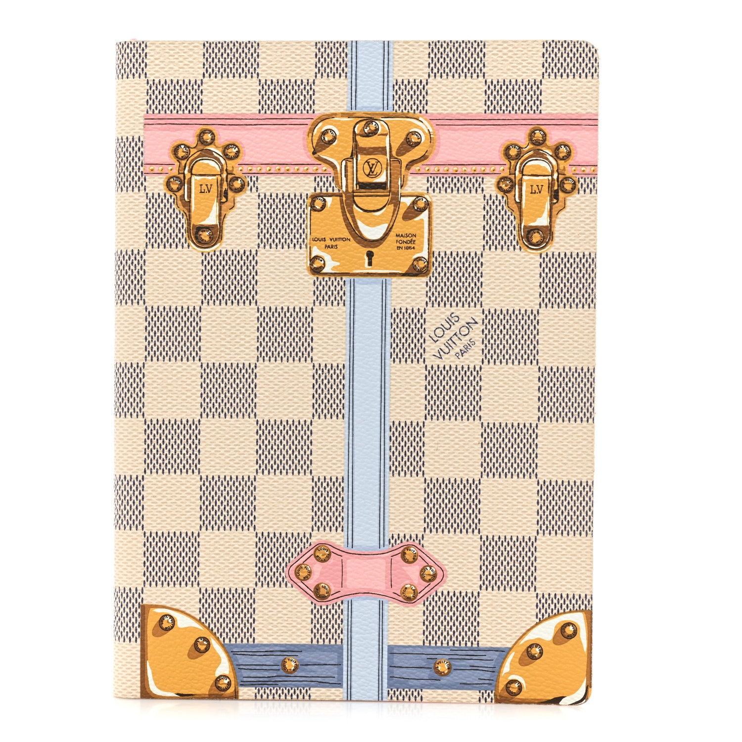 Louis Vuitton Damier Azur Summer Trunks Clemence Notebook MM