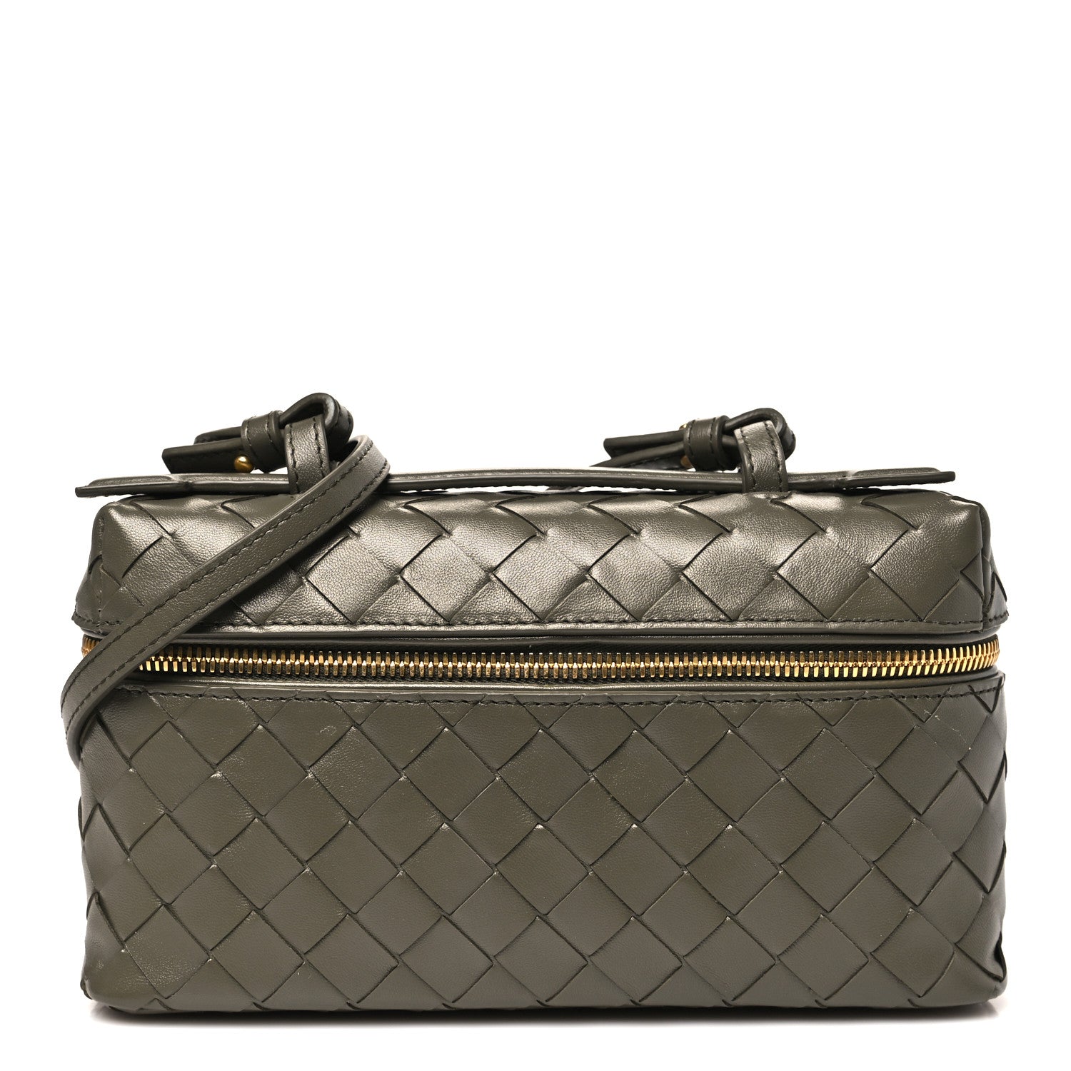 Bottega Veneta Calfskin Intrecciato Bang Bang Vanity Case Cypress