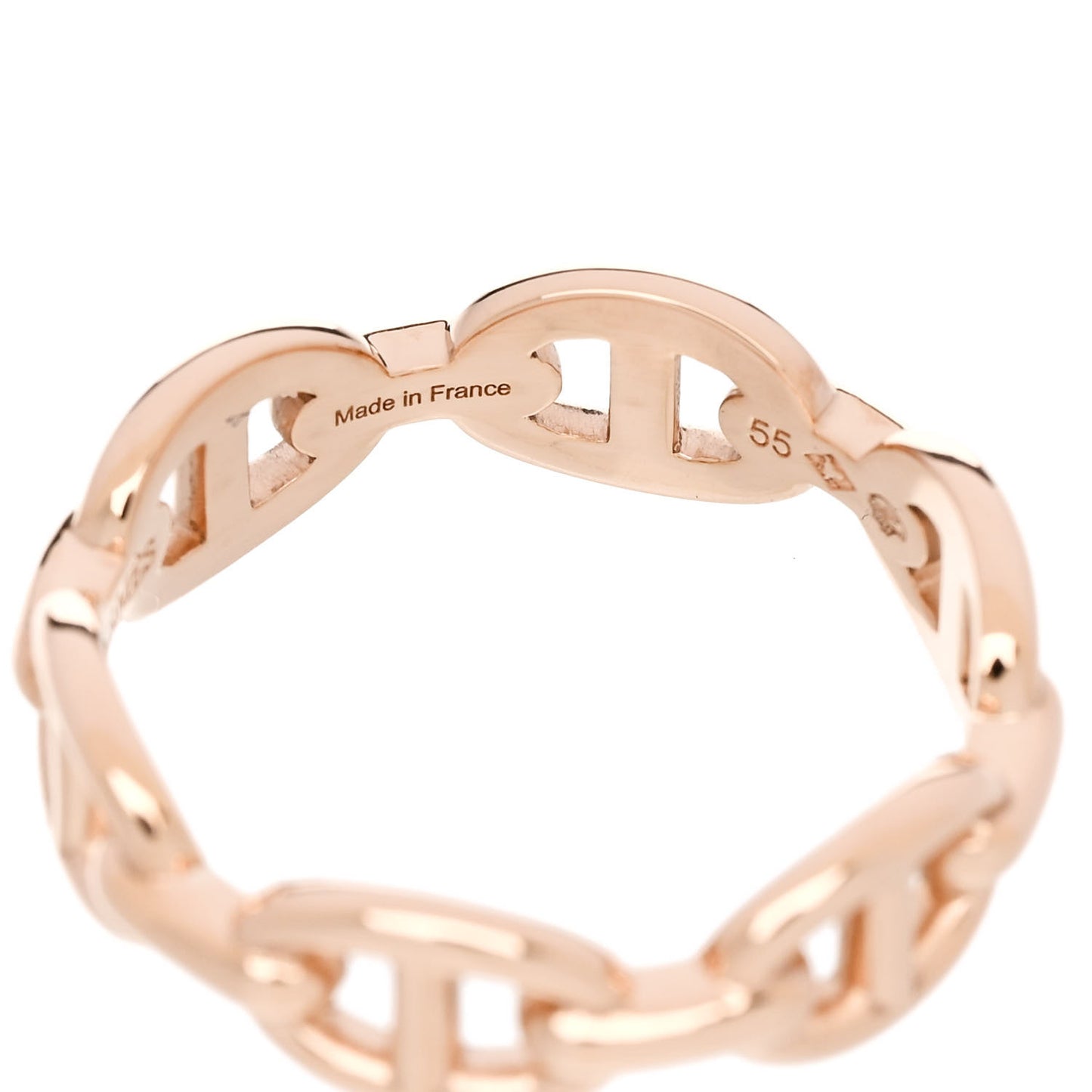 18K Rose Gold PM Chaine d'Ancre Enchainee Ring 55 7.25