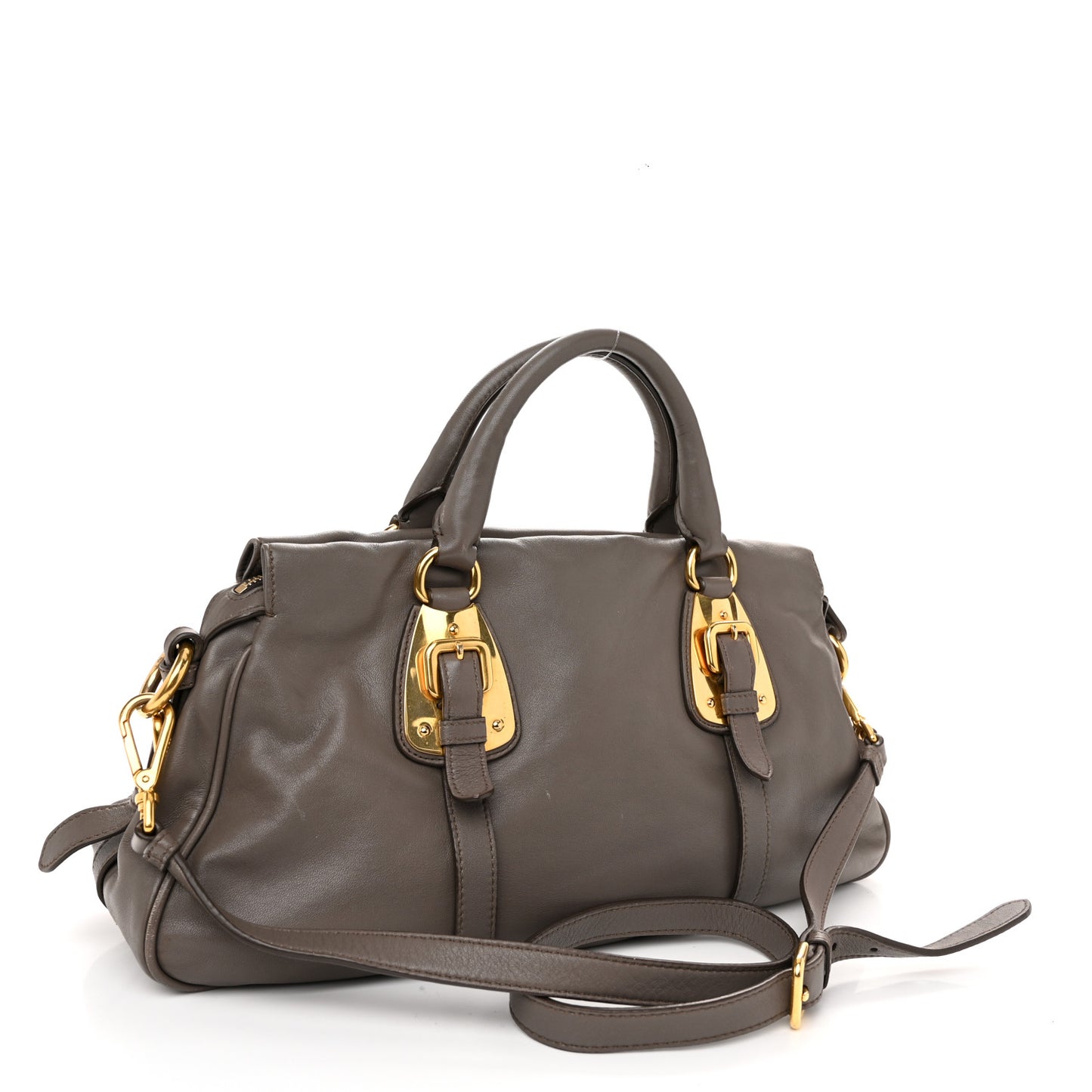 Soft Calf Shopping Satchel Bag Bambu