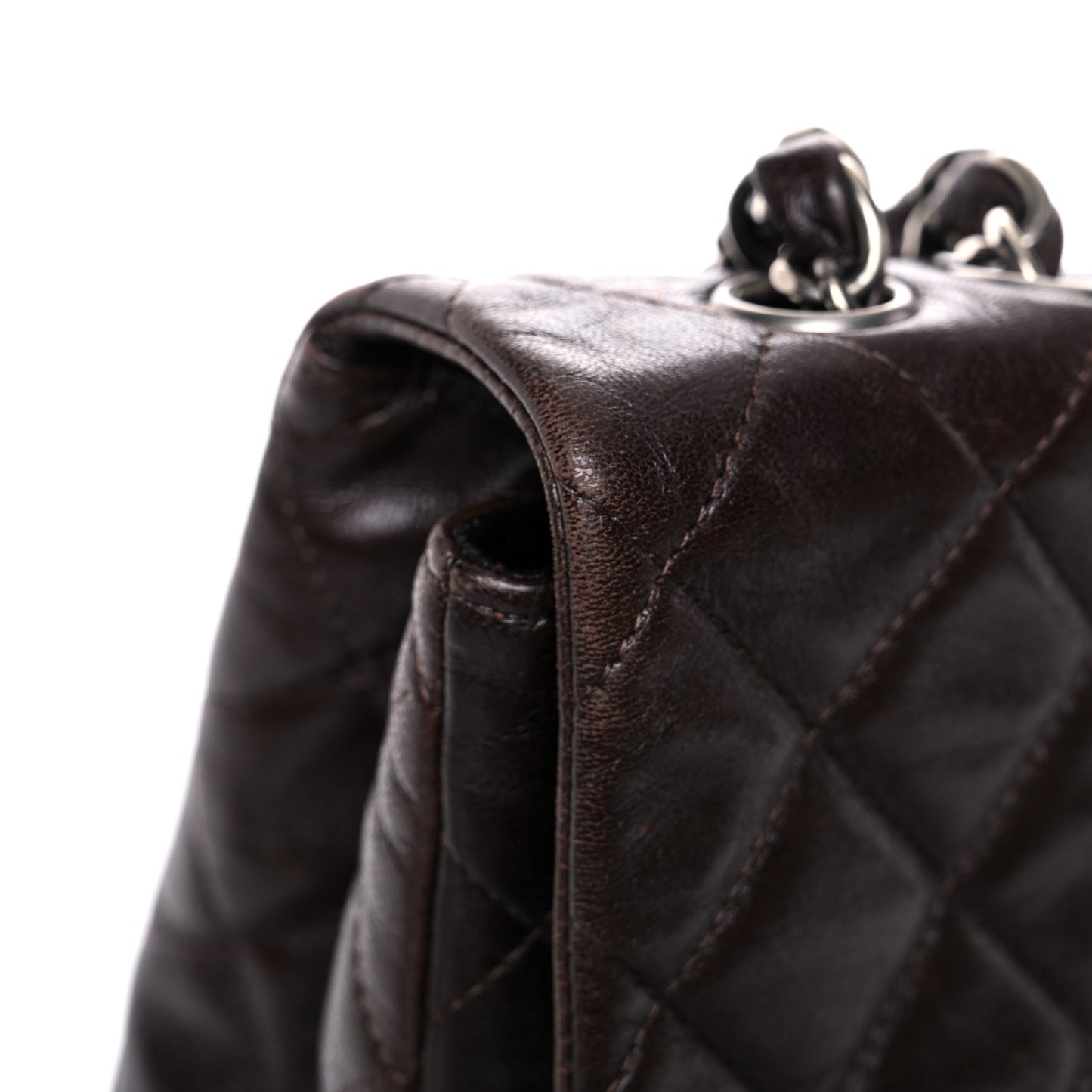 Washed Lambskin Quilted Jumbo Hybrid Reissue Flap Dark Brown