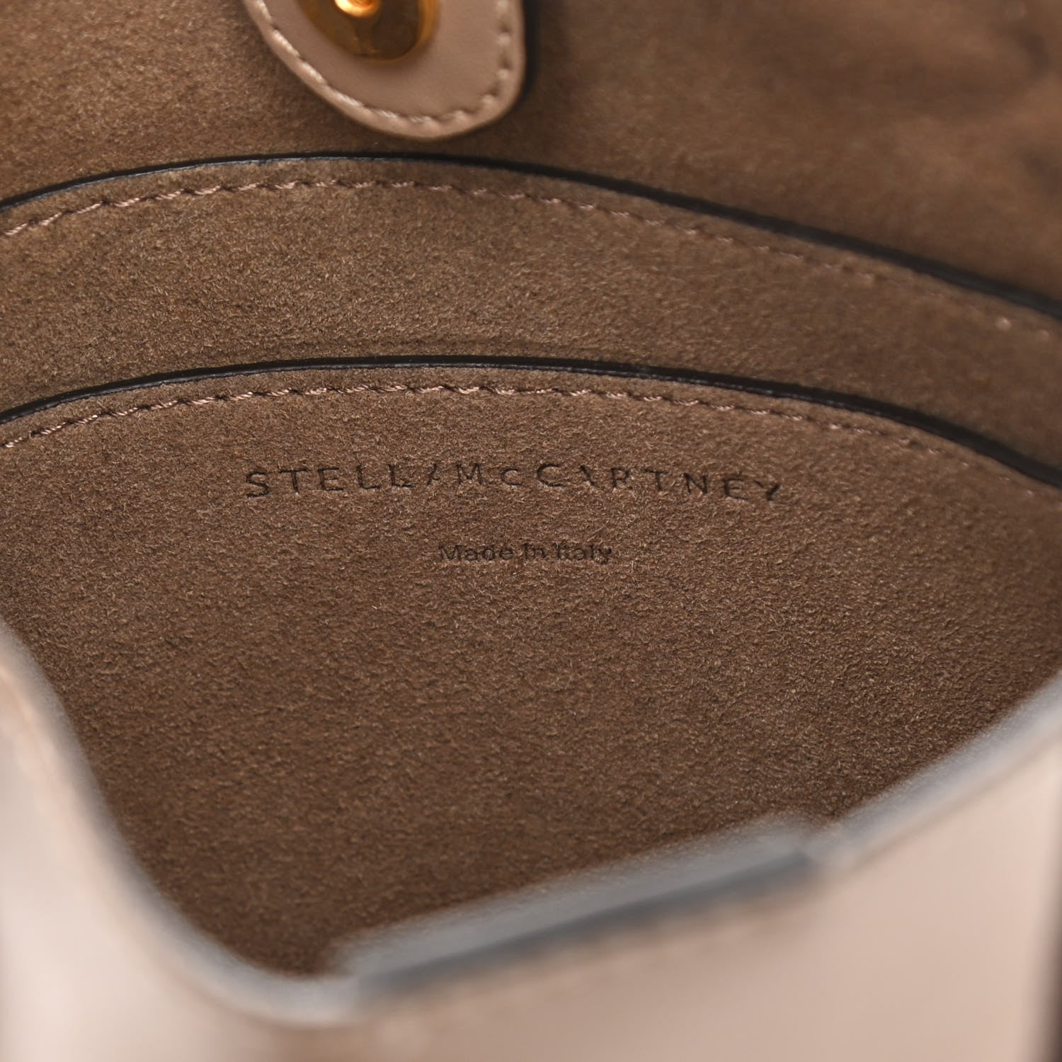 Stella McCartney Eco Alter Nappa Perforated Logo Tiny Crossbody Dark Taupe 6 of 11