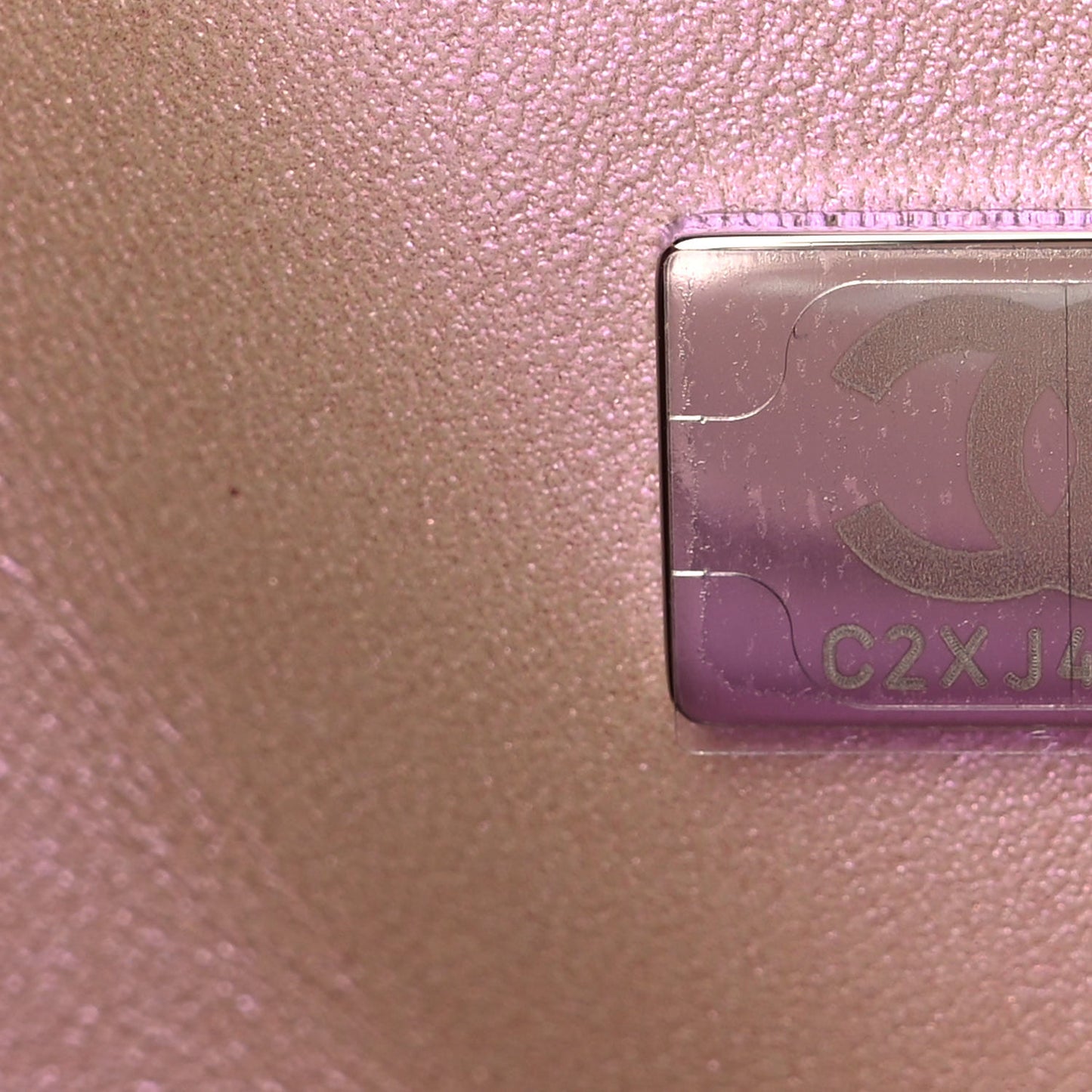 Iridescent Calfskin Quilted Medium Double Flap Pink