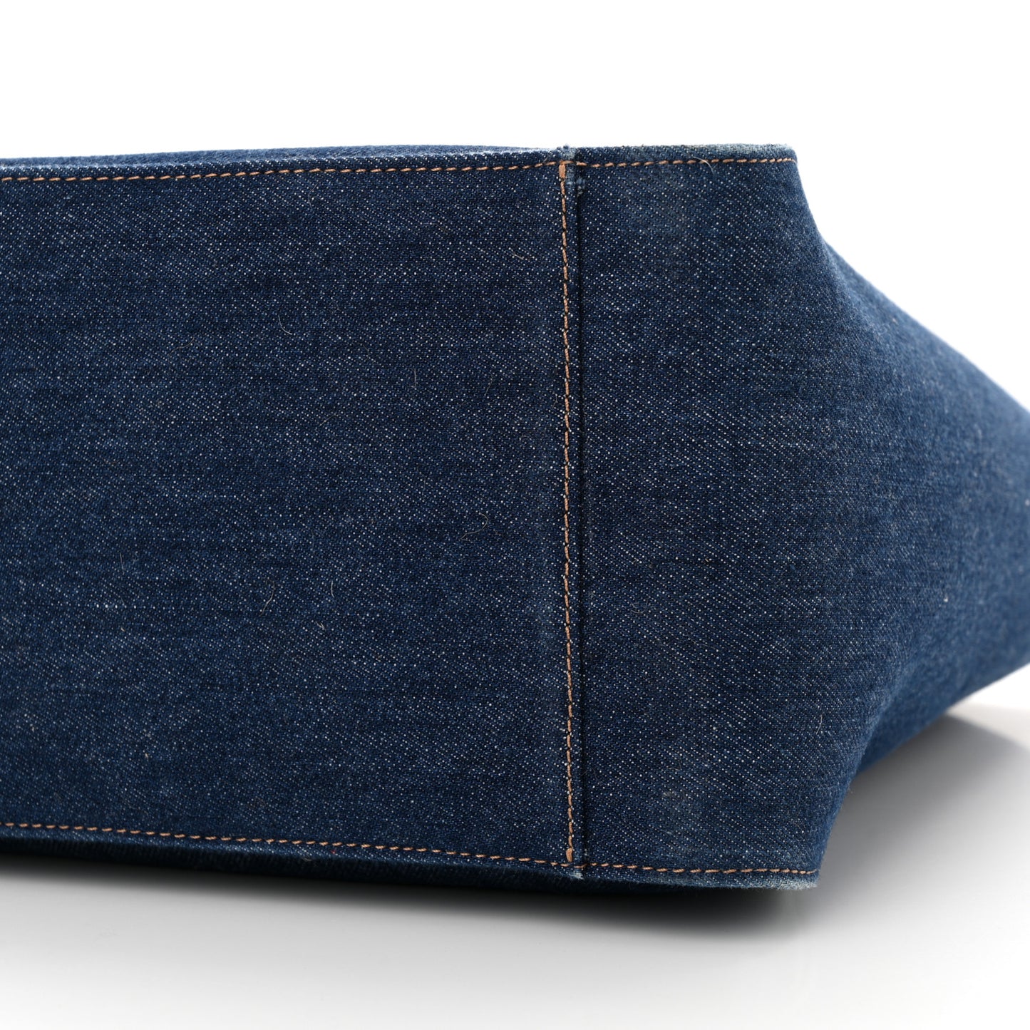 Denim East West Perforated Tote Blue