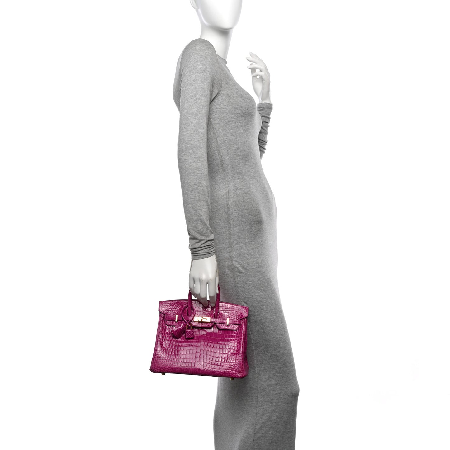 Shiny Porosus Crocodile Birkin 25 Rose Scheherazade
