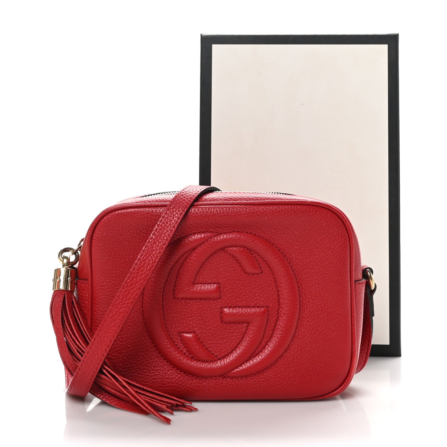 Pebbled Calfskin Small Soho Disco Bag Vibrant Red