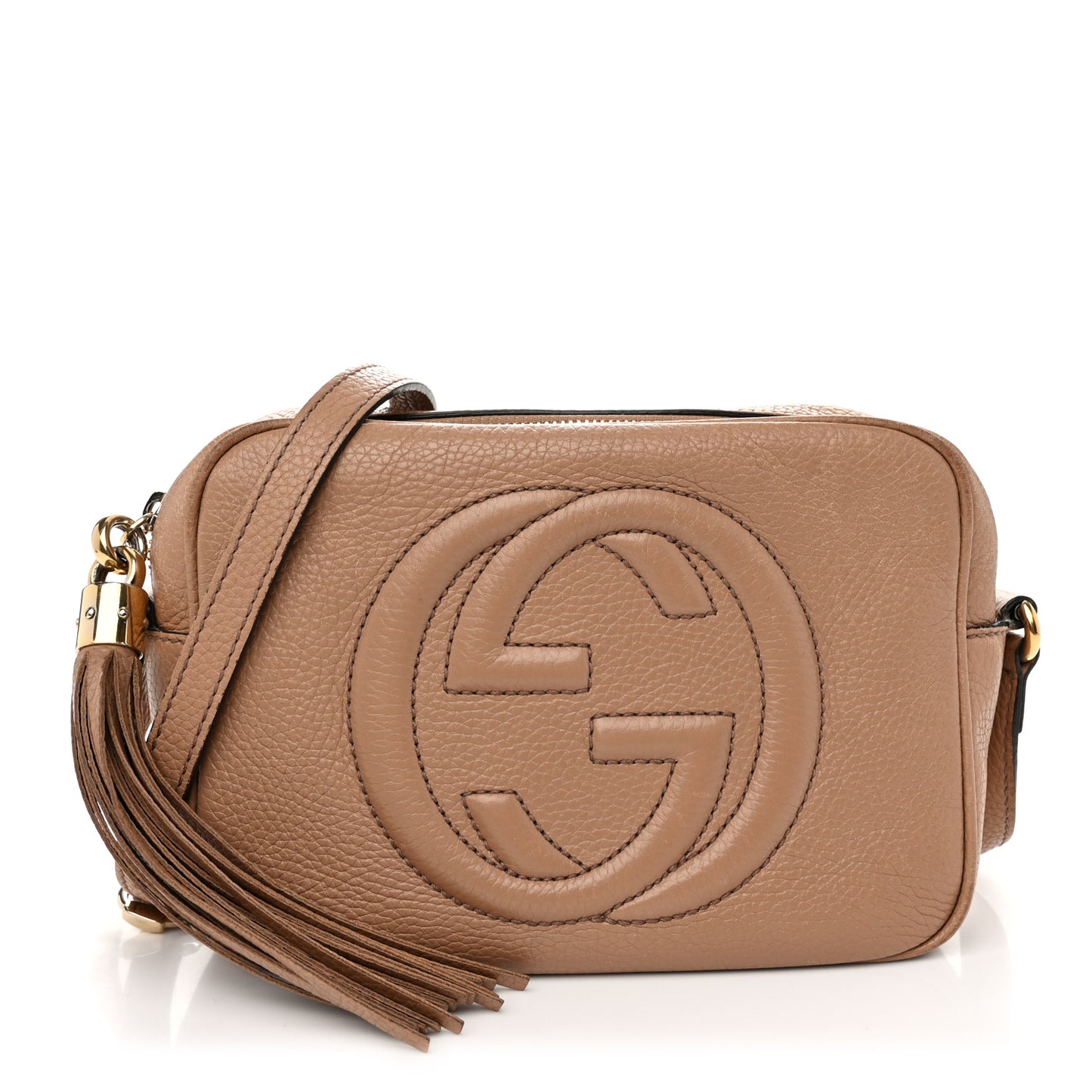 Pebbled Calfskin Small Soho Disco Bag Camelia