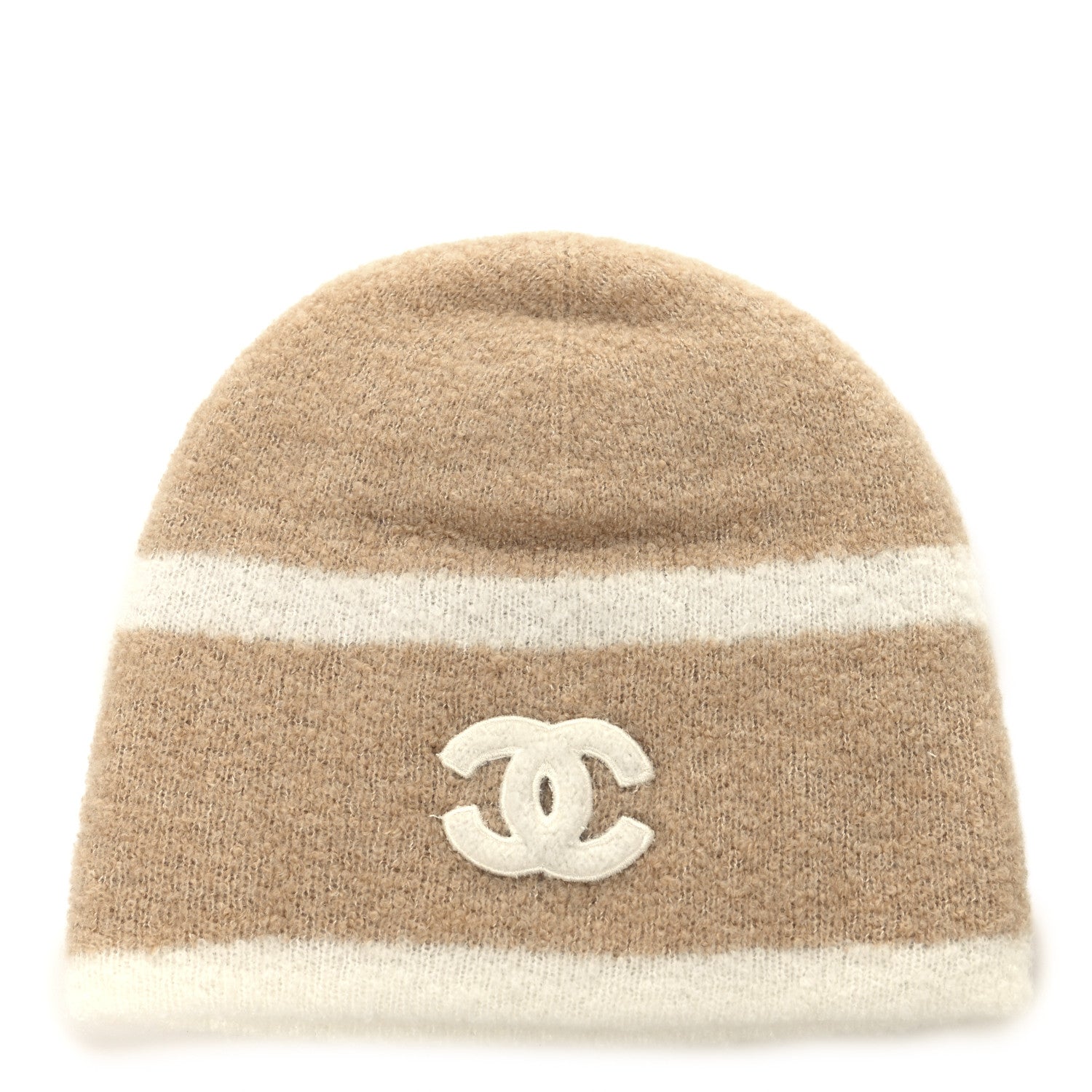 Chanel Cashmere Silk CC Beanie Hat Beige White 1794500 – FASHIONPHILE