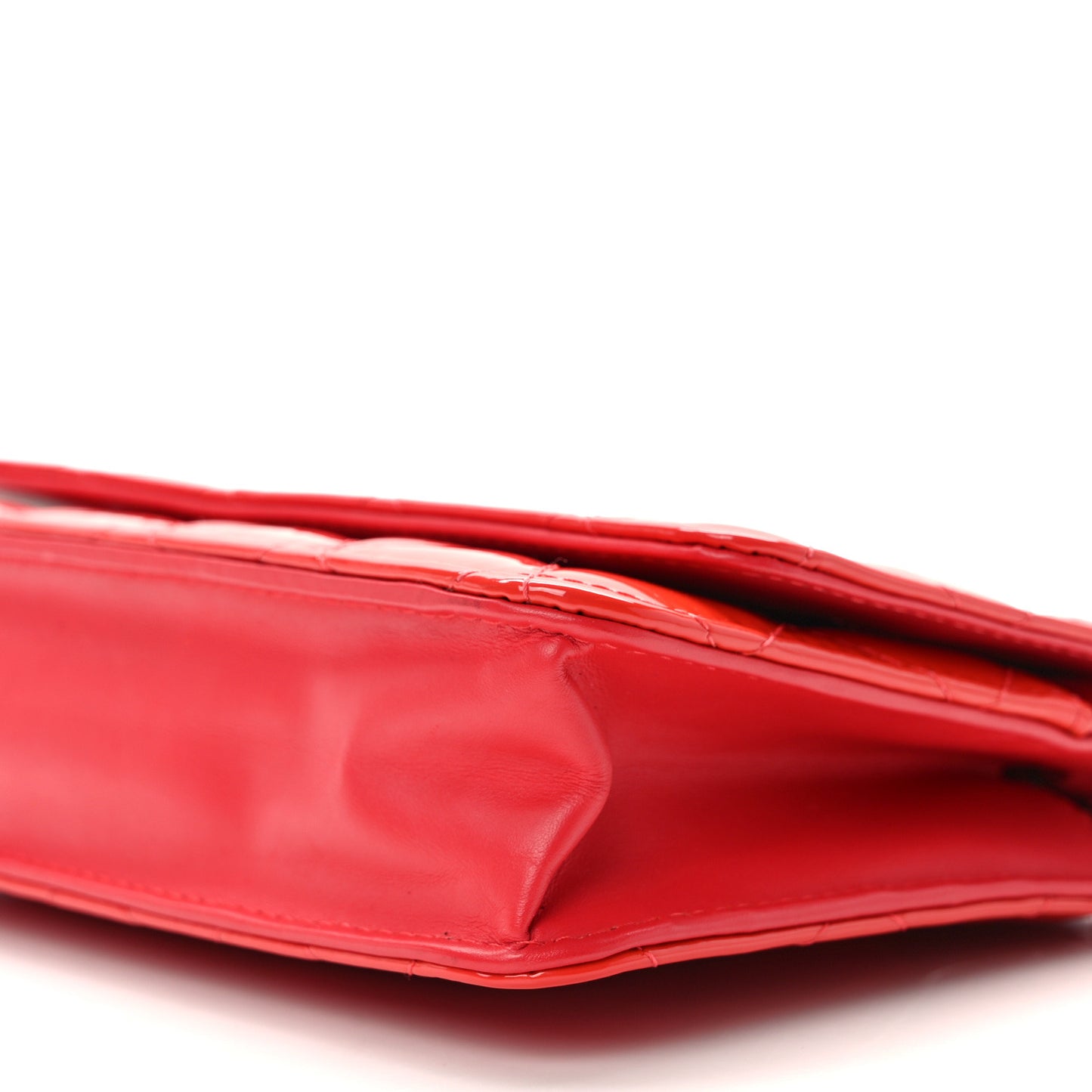 Patent Quilted Wallet On Chain WOC Coral