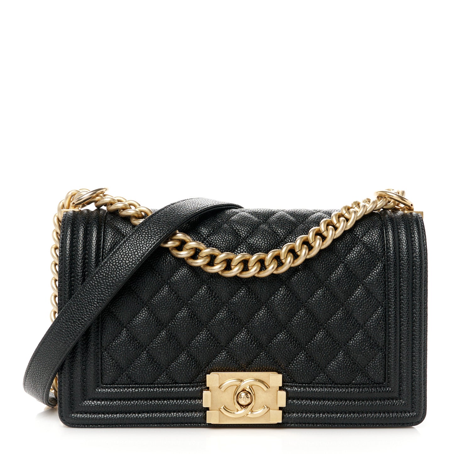 Caviar Quilted Medium Boy Flap Black