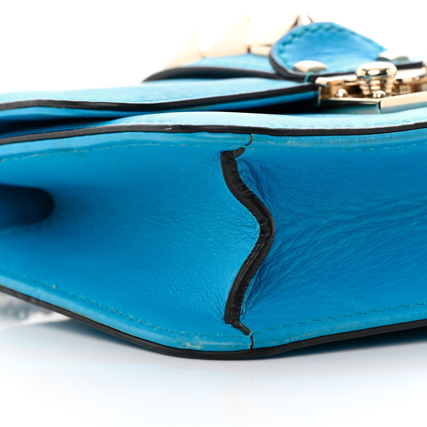 Vitello Mini Glam Lock Rockstud Flap Parrot