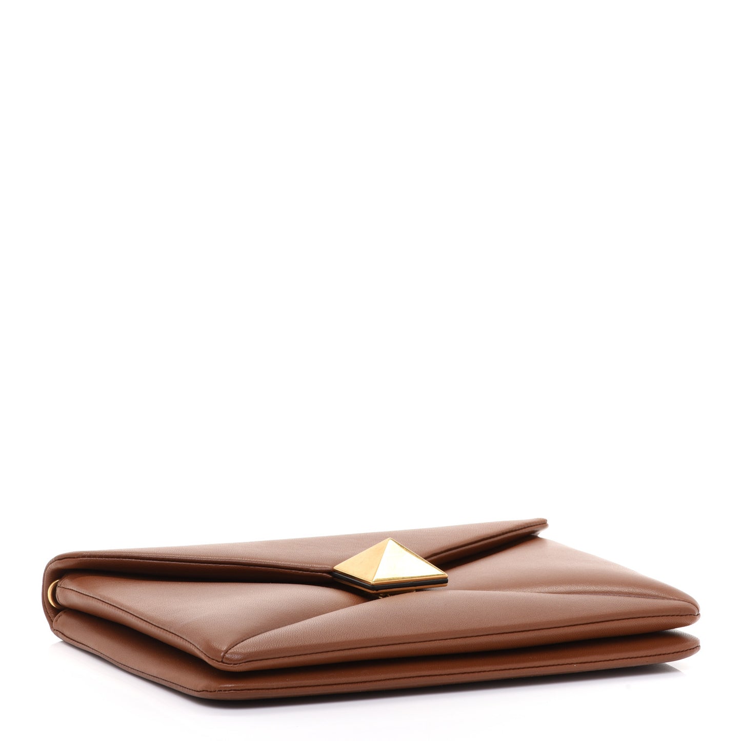 Nappa One Stud Wristlet Clutch Bag Tan Brown
