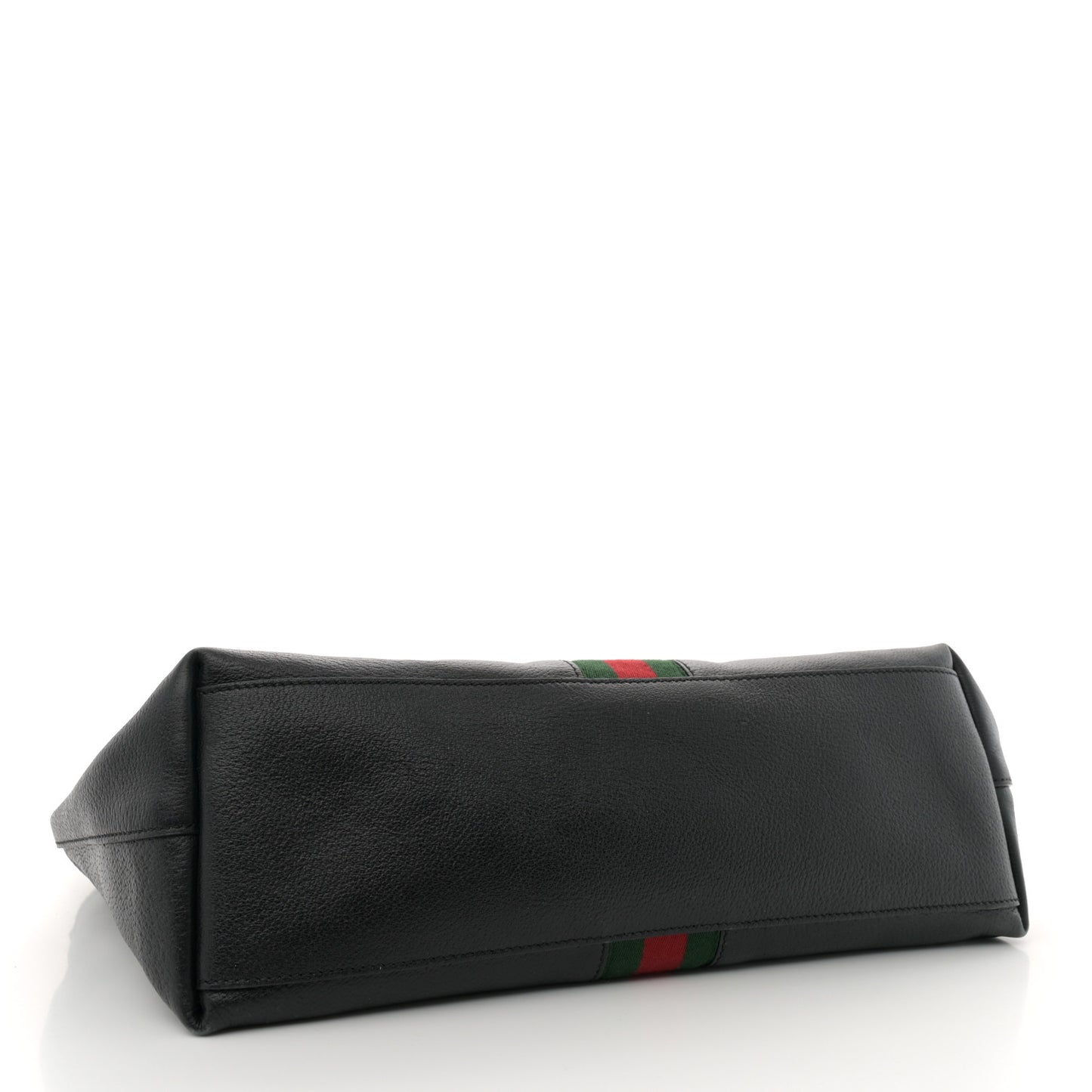 Textured Calfskin Web Medium Ophidia Shopping Tote Black