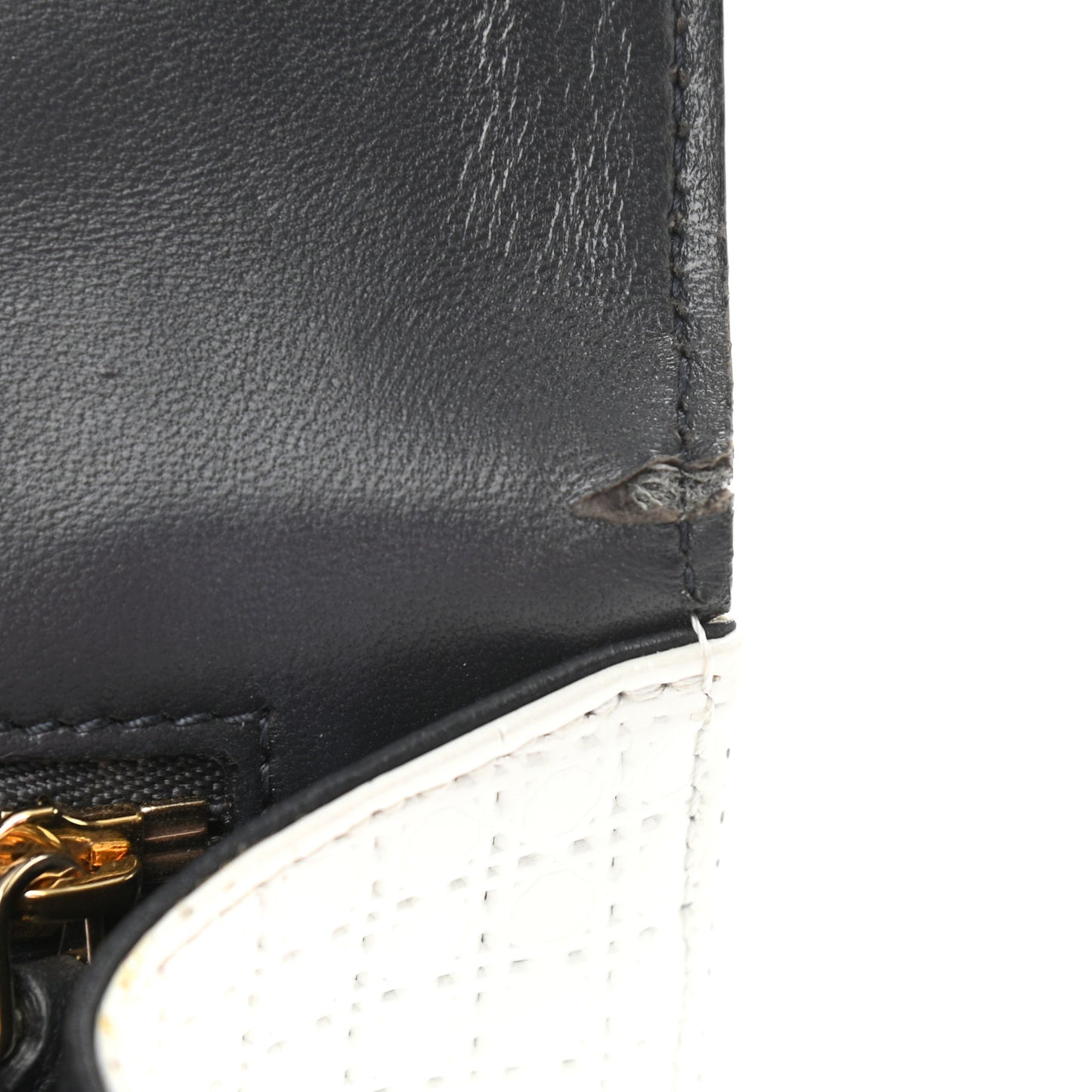 Patent Micro-Cannage Medium Diorama Flap Bag White