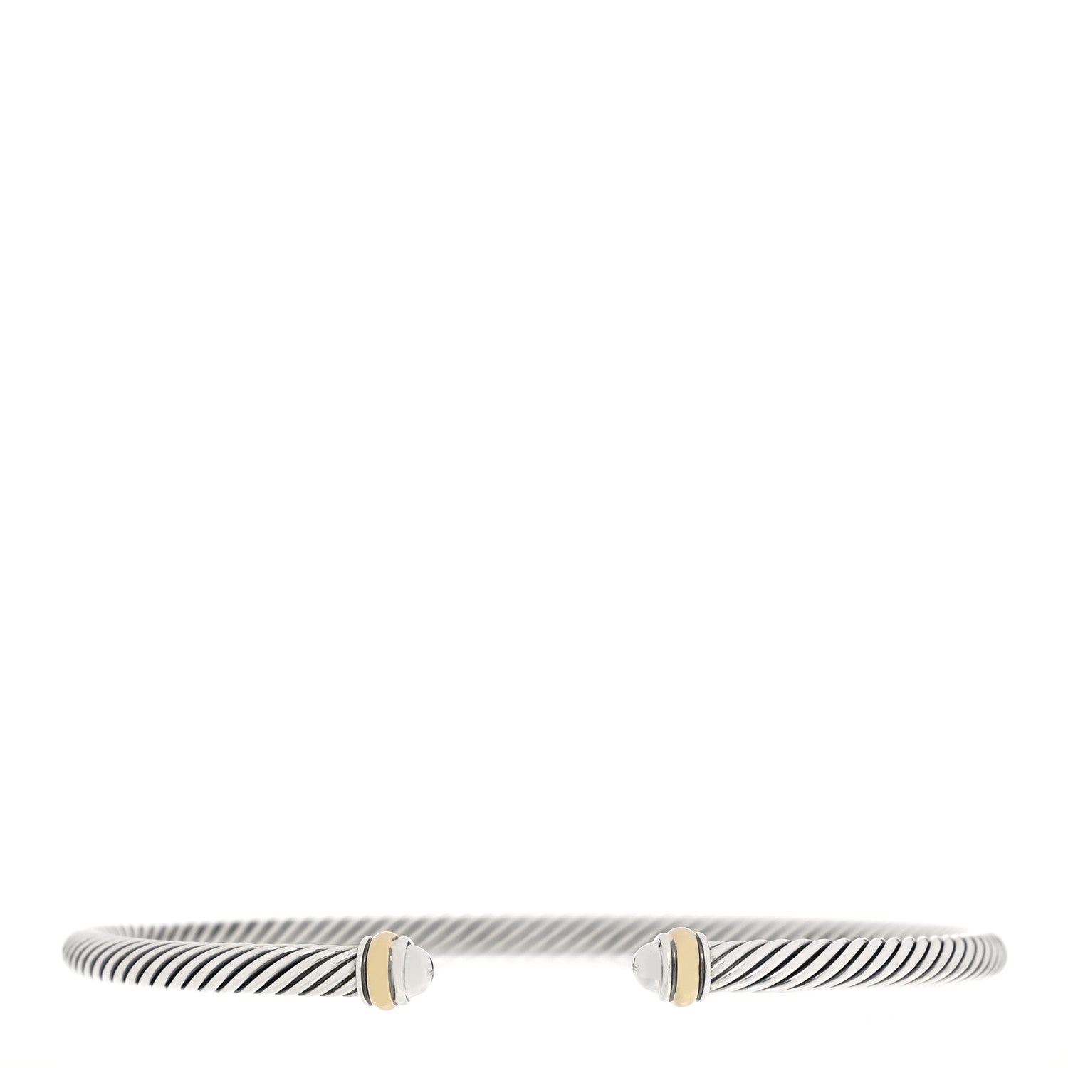 David Yurman Sterling Silver 18K Yellow Gold 4mm Cable Classics Bracelet 1 of 3