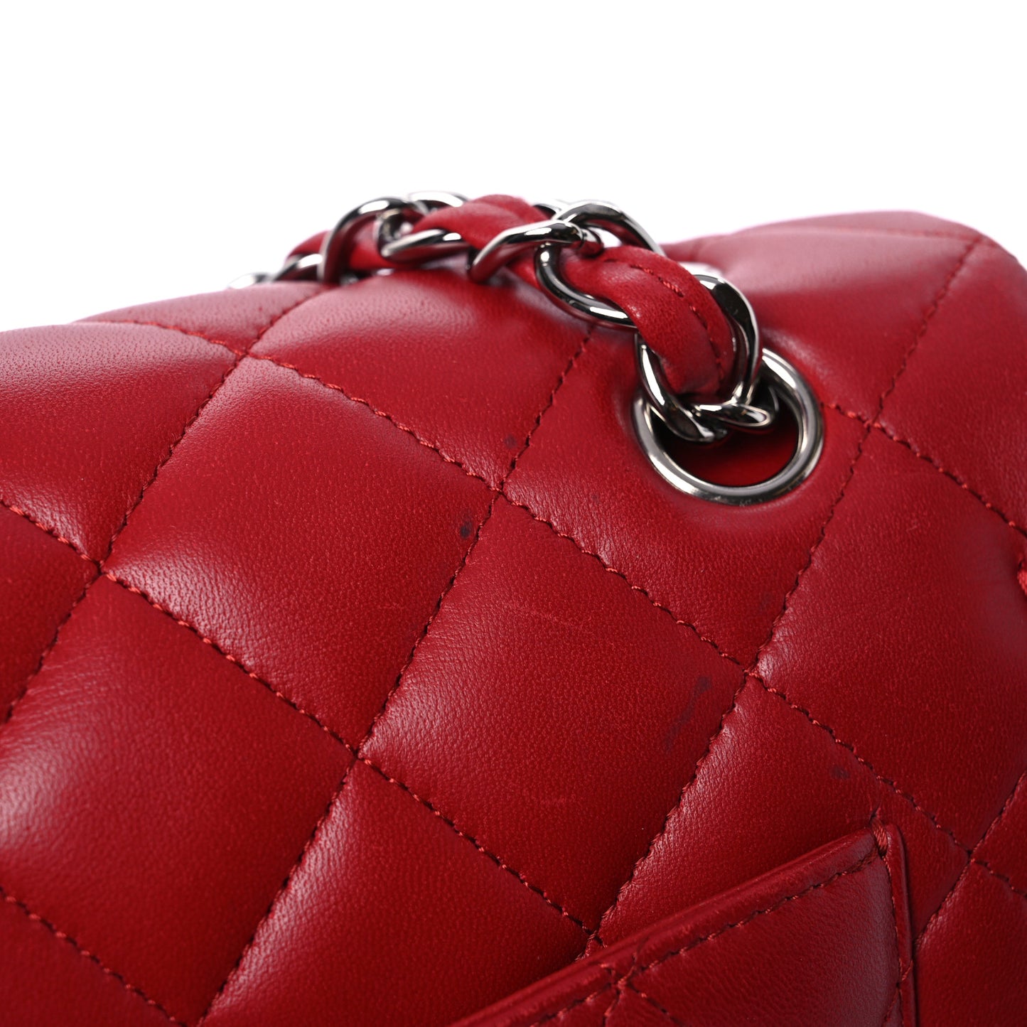 Lambskin Quilted Maxi Double Flap Red