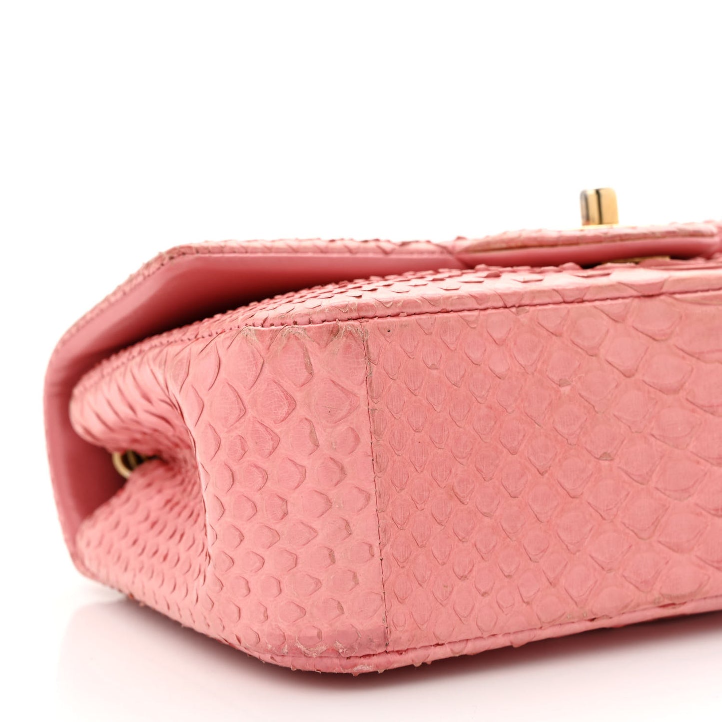 Snakeskin Mini Rectangular Valentine Charms Flap Pink