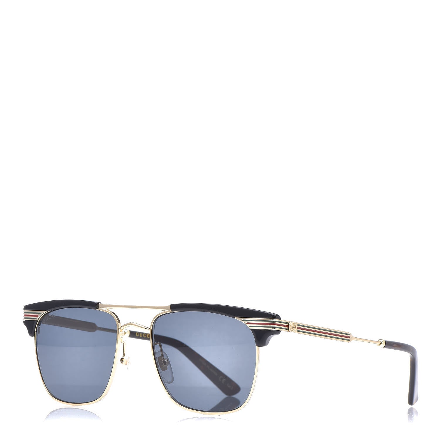 Gucci Acetate Square Frame Web Sunglasses GG0287S Black 427867