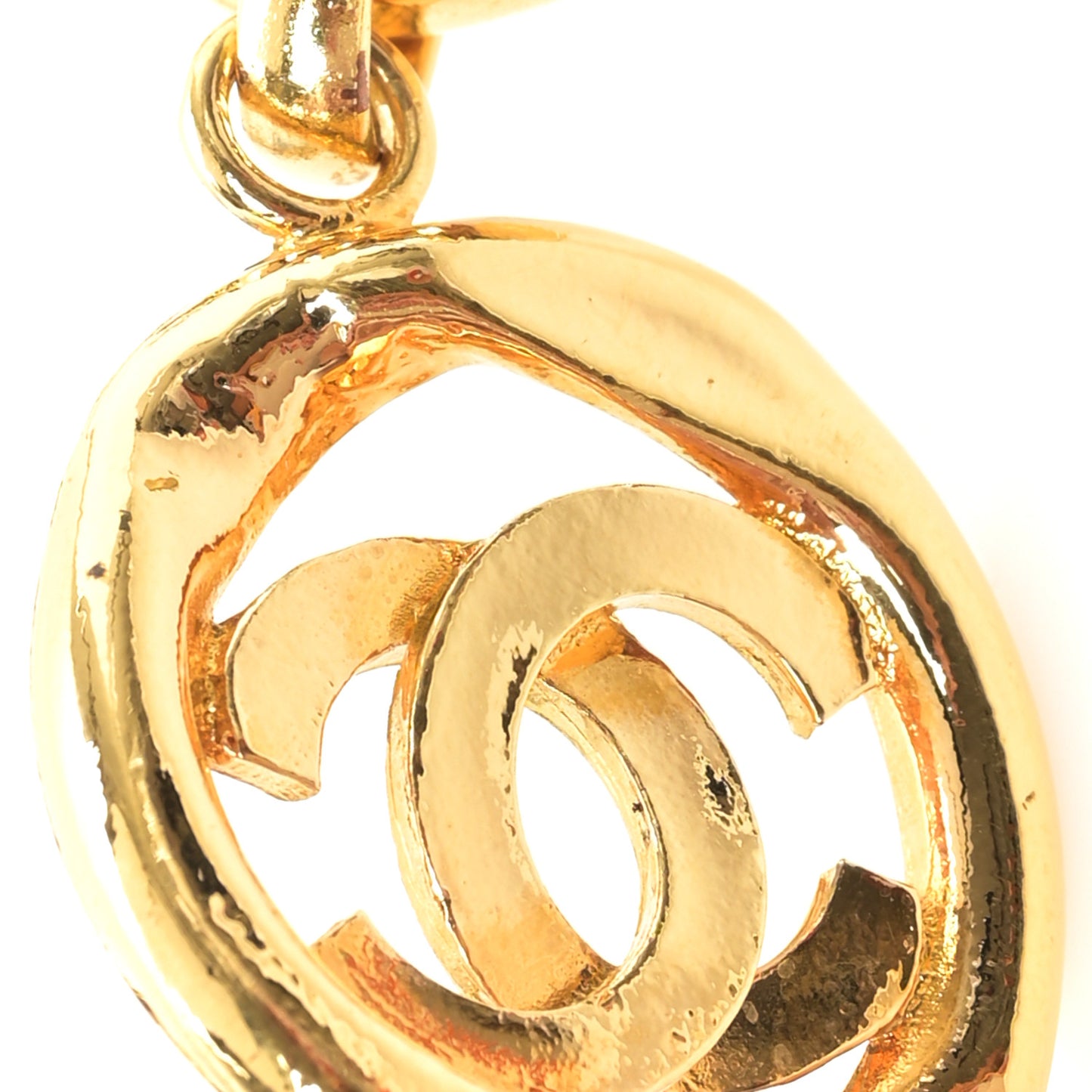 Lambskin Chain CC Medallion Belt Belt Black Gold