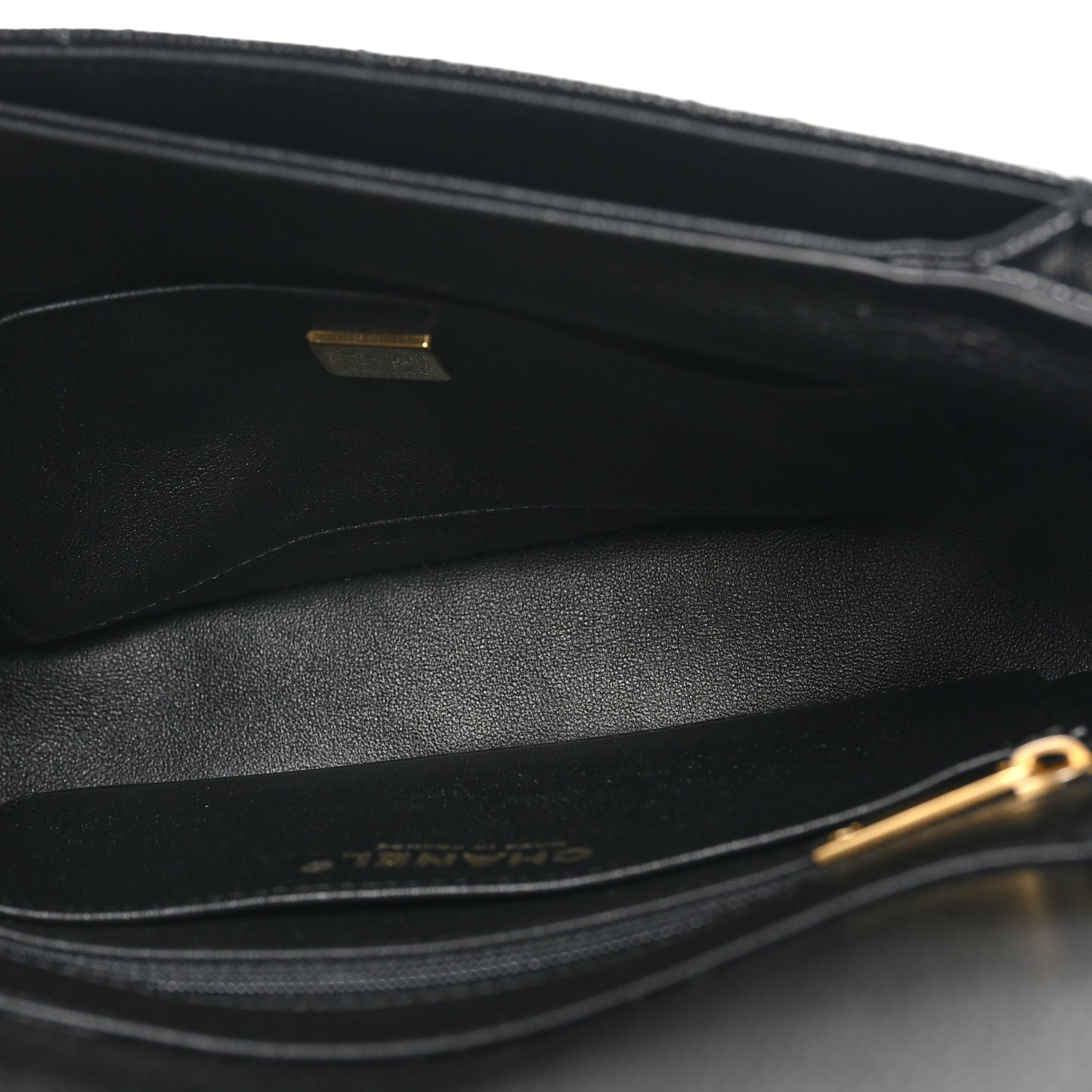 Shiny Caviar Quilted Small Top Handle Flap Black