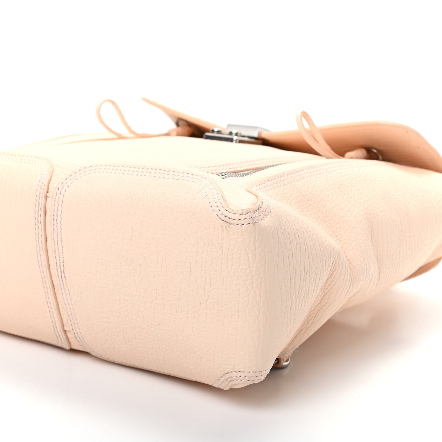 Textured Calfskin Pashli Backpack White Peach