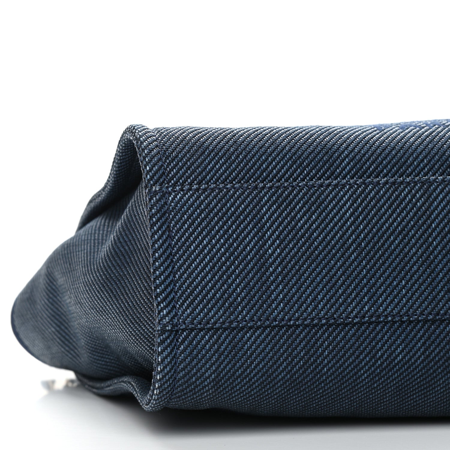 Chanel Mixed Fibers Striped Small Deauville Tote Navy Blue 9 of 12