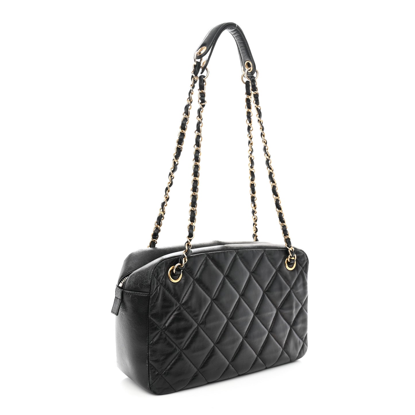 Calfskin Quilted Small Ballerine Camera Case Black