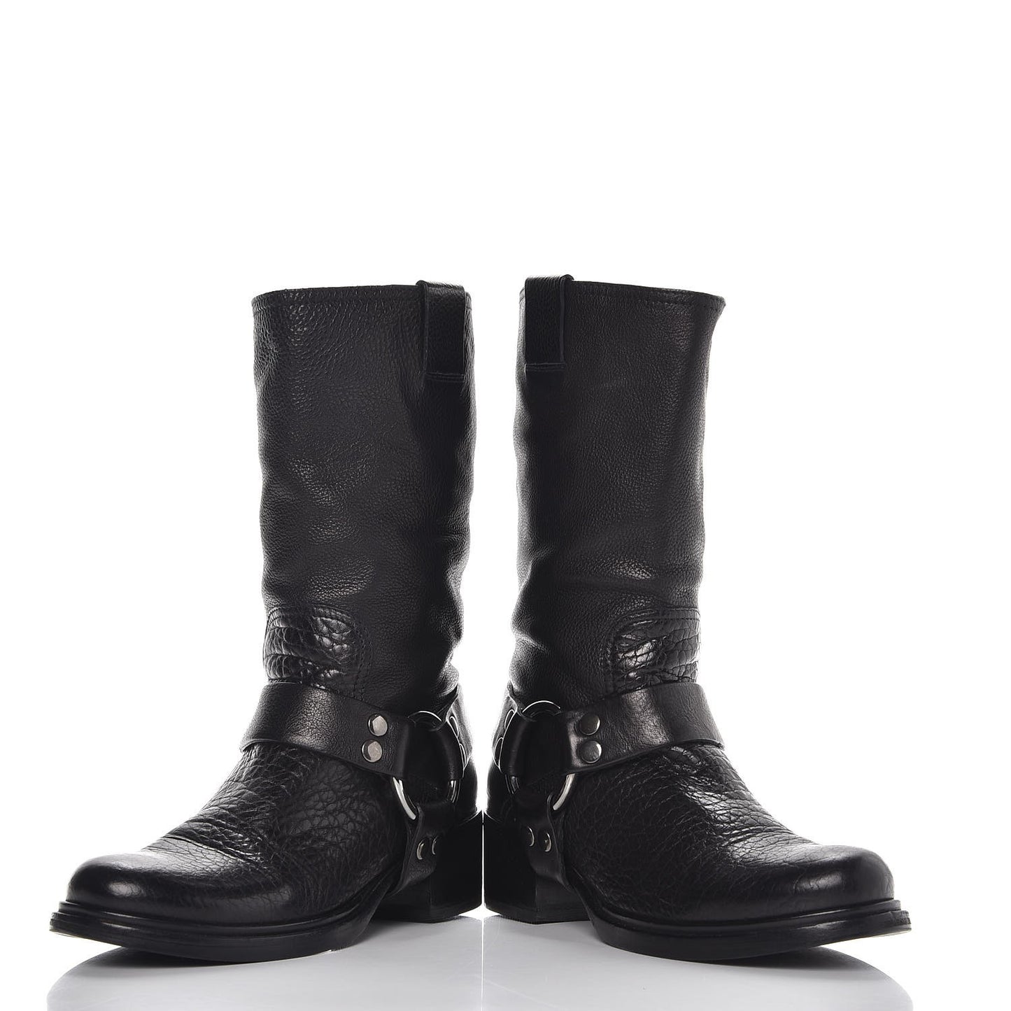 Calfskin Harness Motorcycle Boots 39 Black