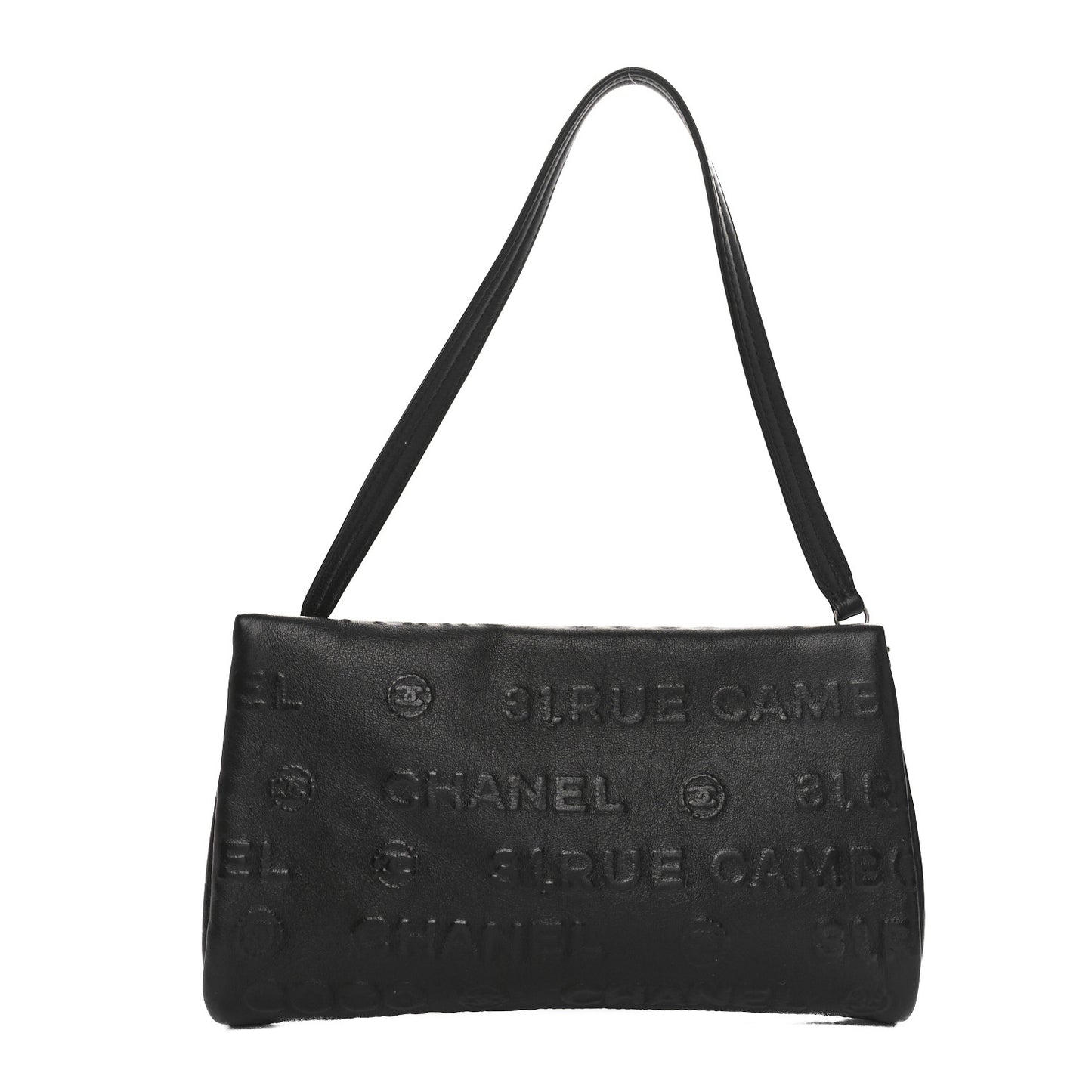 Lambskin Rue Cambon Wristlet Black
