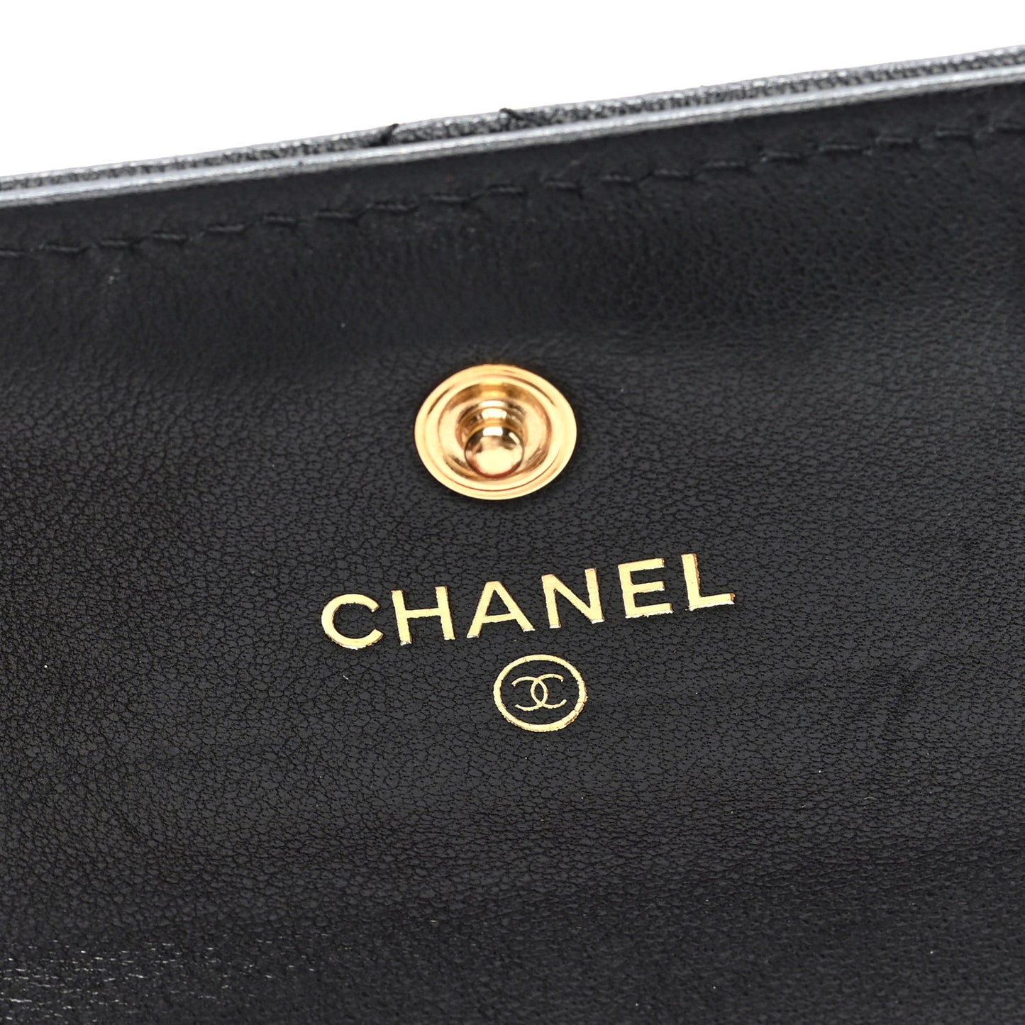 Lambskin Quilted Chanel 19 Flap Card Holder Black