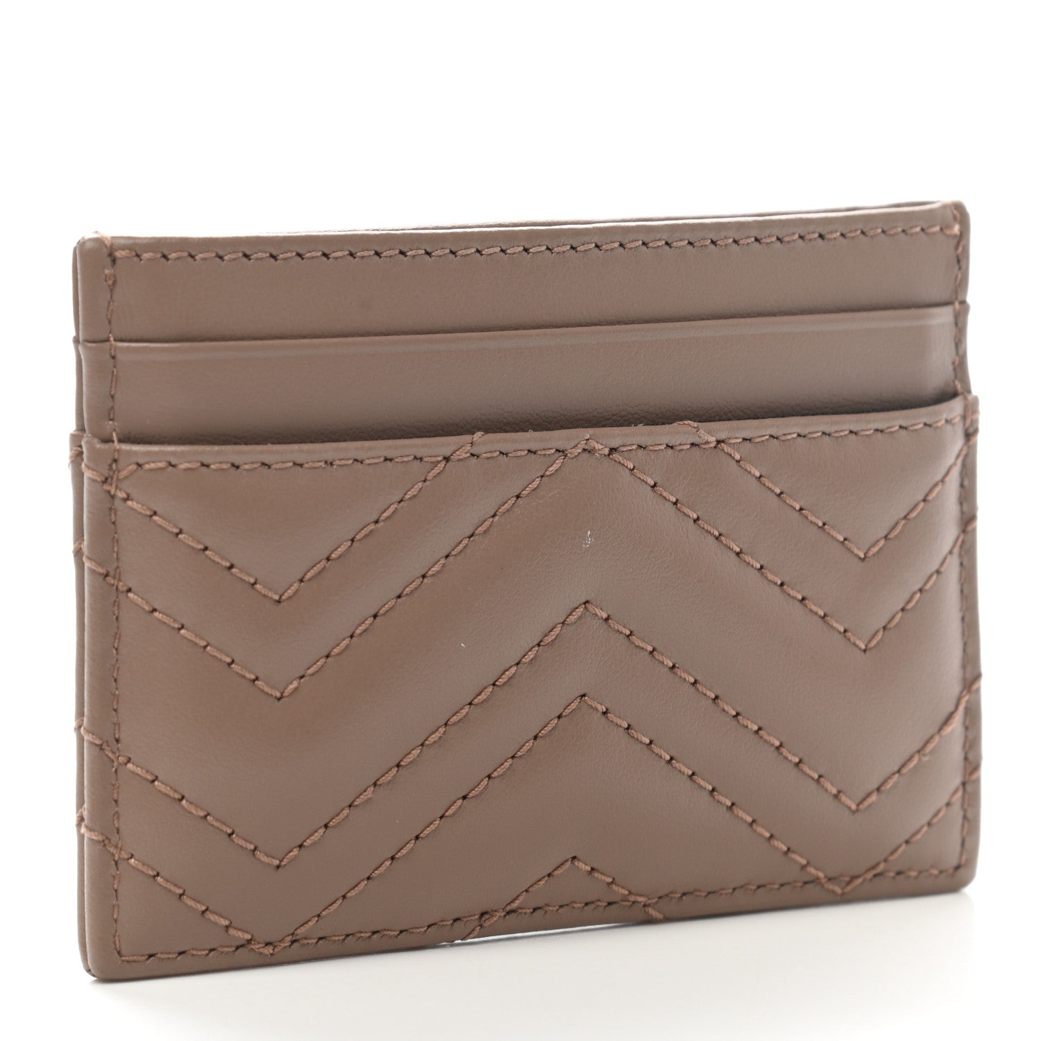 Gucci Calfskin Matelasse GG Marmont Card Holder Porcelain Rose 2 of 8