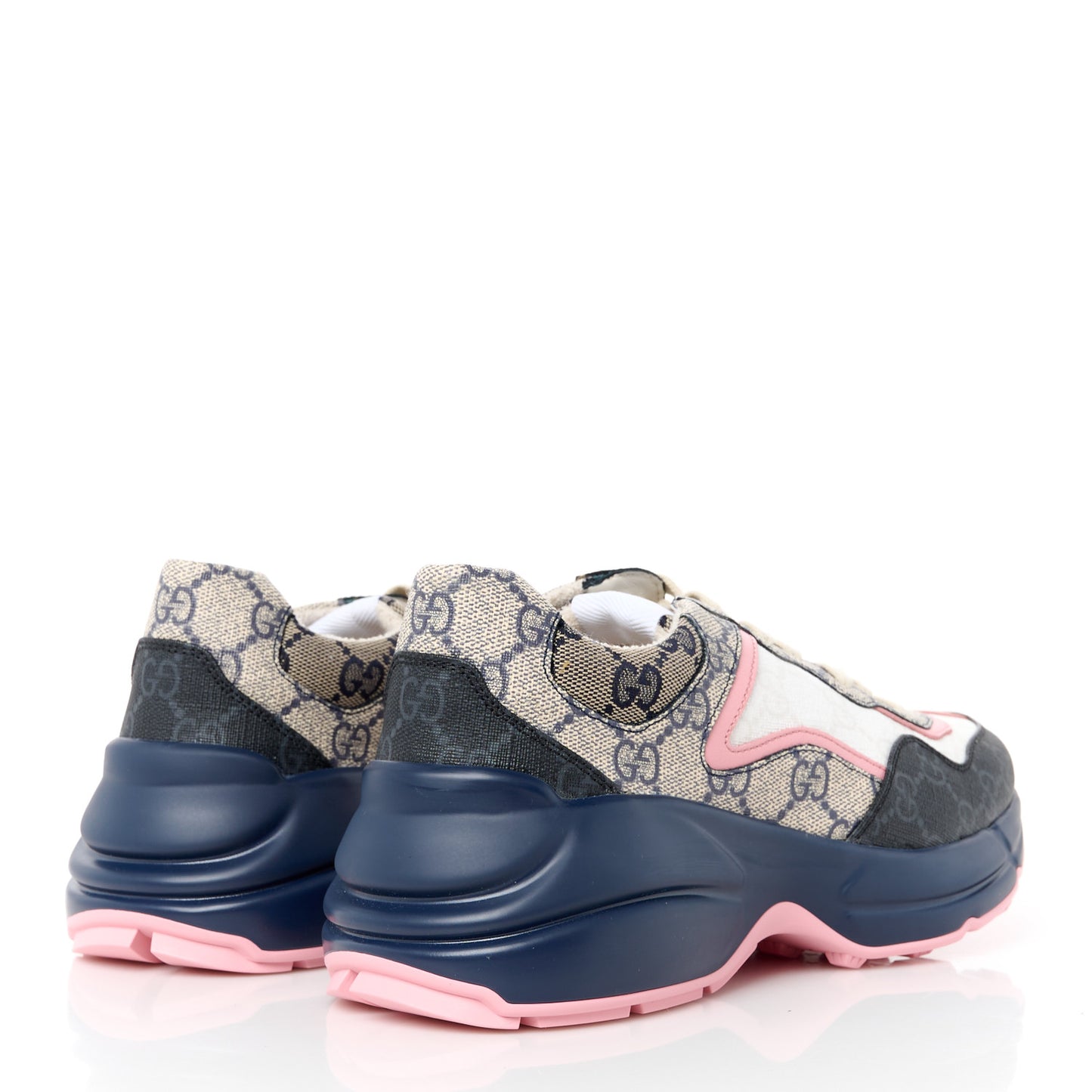 GG Supreme Monogram Rhyton Sneakers 36.5 Beige Blue Pale Pink