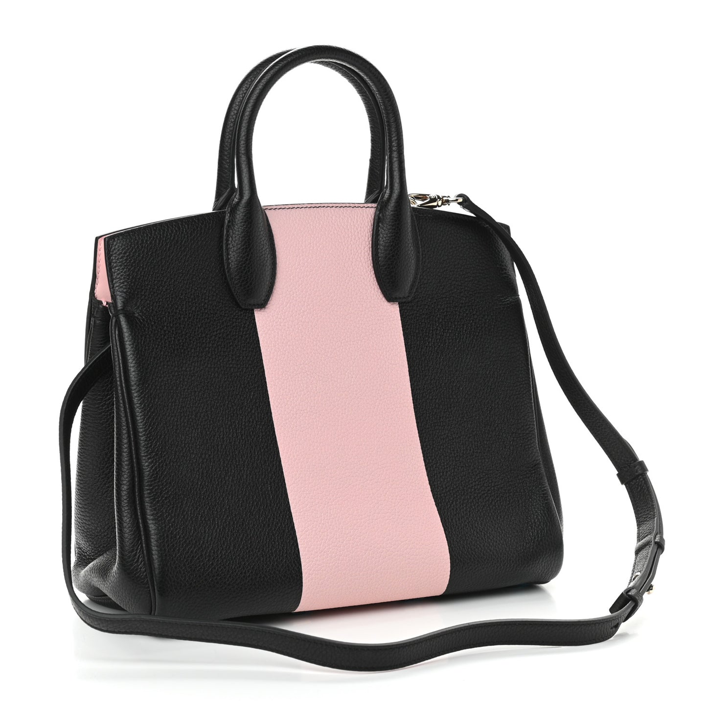 Calfskin Studio Top Handle Bag Black Pink