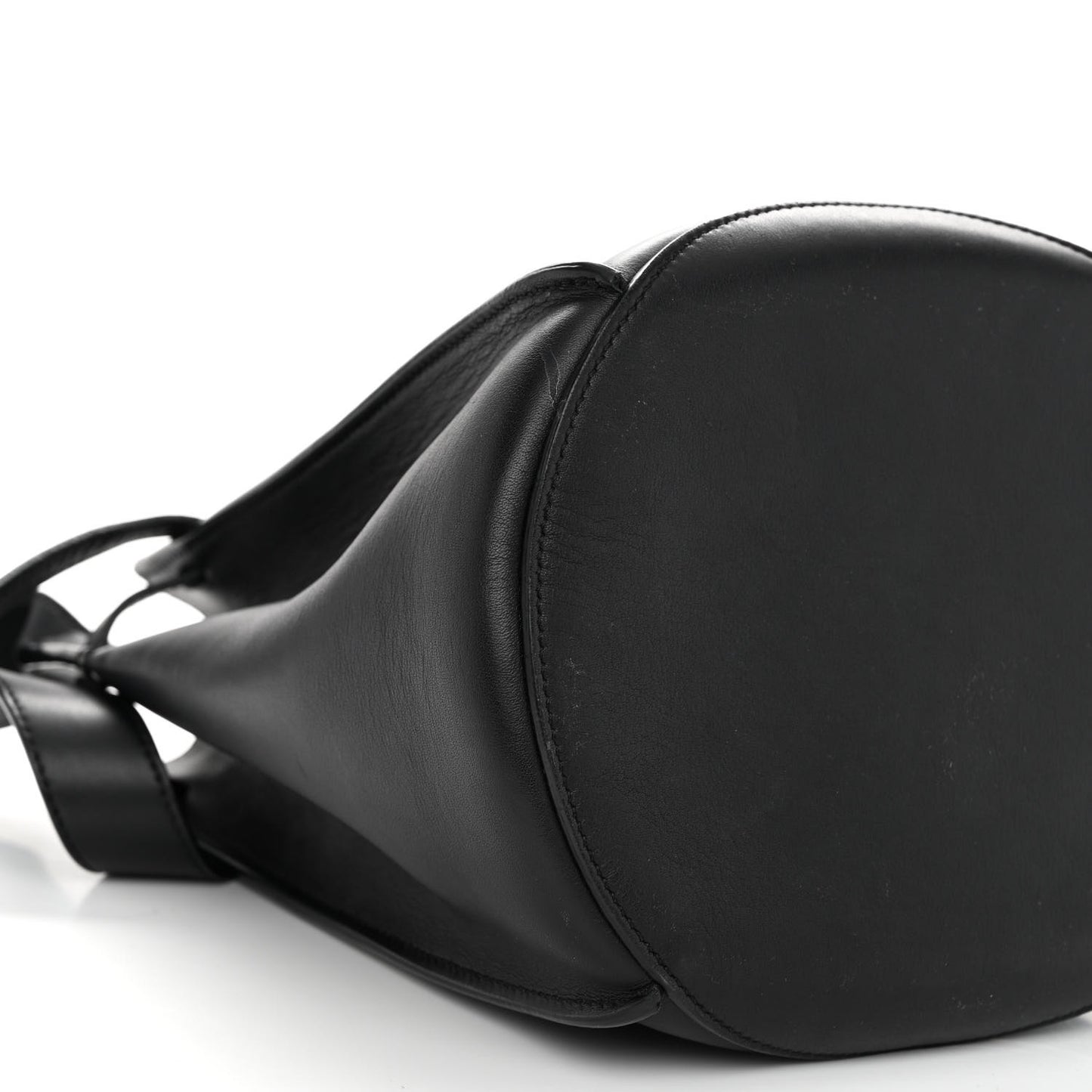 Smooth Calfskin Long Strap Big Bucket Bag Black