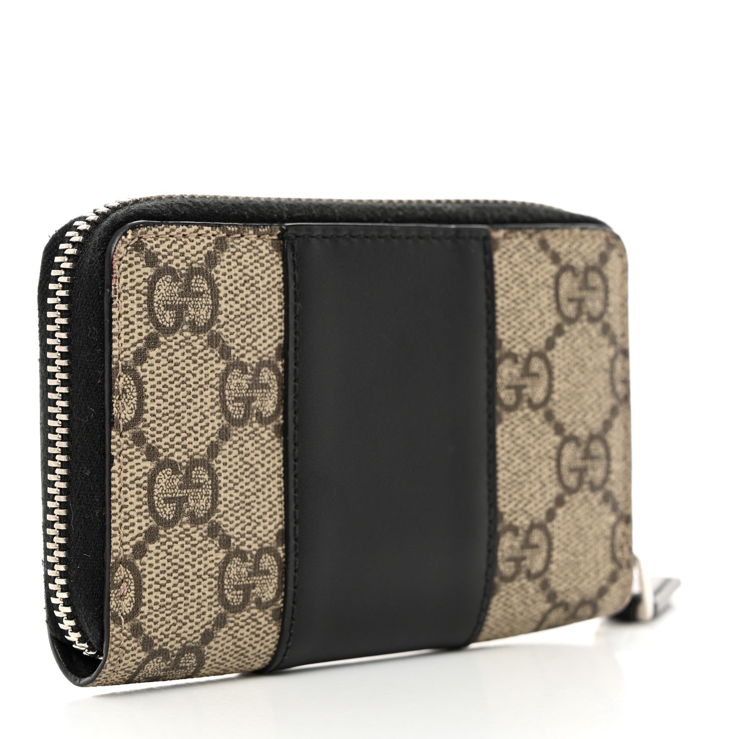 Gucci GG Supreme Monogram Zip Around Card Case Black 3 of 6