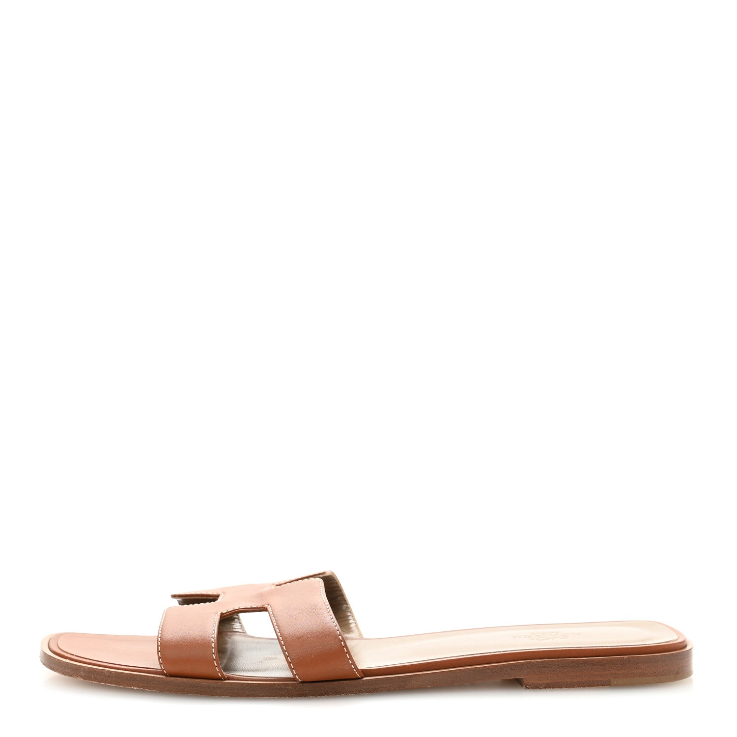 Hermes Box Calfskin Oran Sandals 42 Gold 1 of 9