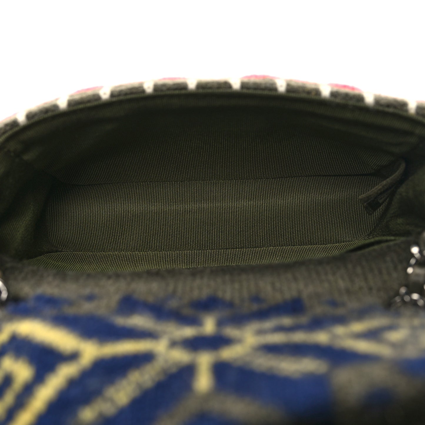 Cashmere Knit Extra Mini Single Flap Khaki Multicolor