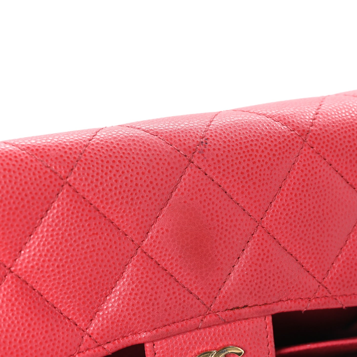 Caviar Quilted Large Gusset Flap Wallet Pink