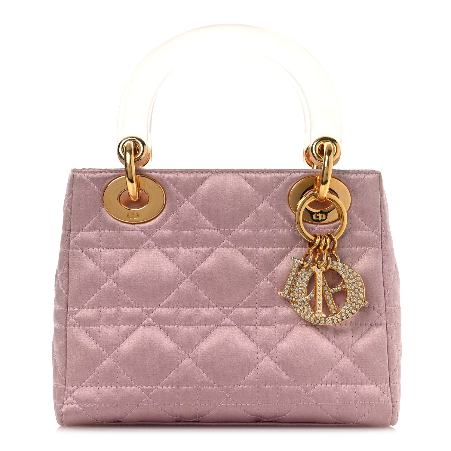 Christian Dior Satin Swarovski Crystal Acrylic PVC Cannage Mini