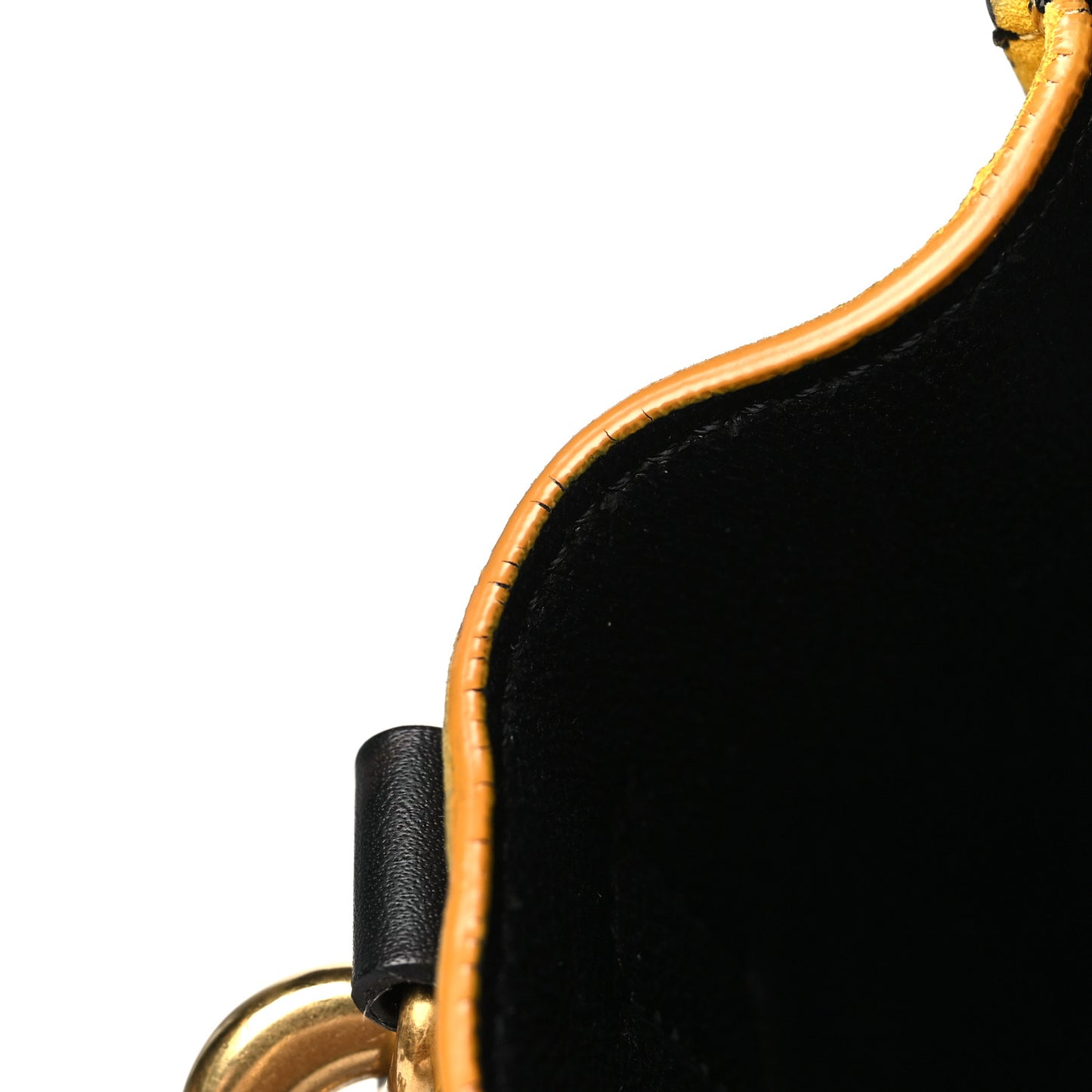 Drummed Calfskin Suede Nano Tri-Color Luggage Amber