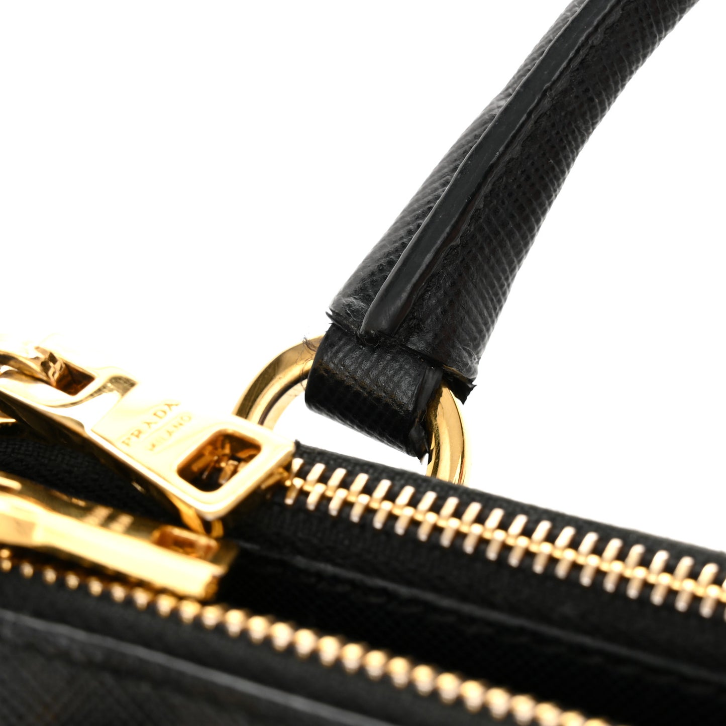 Saffiano Lux Micro Galleria Double Zip Tote Black
